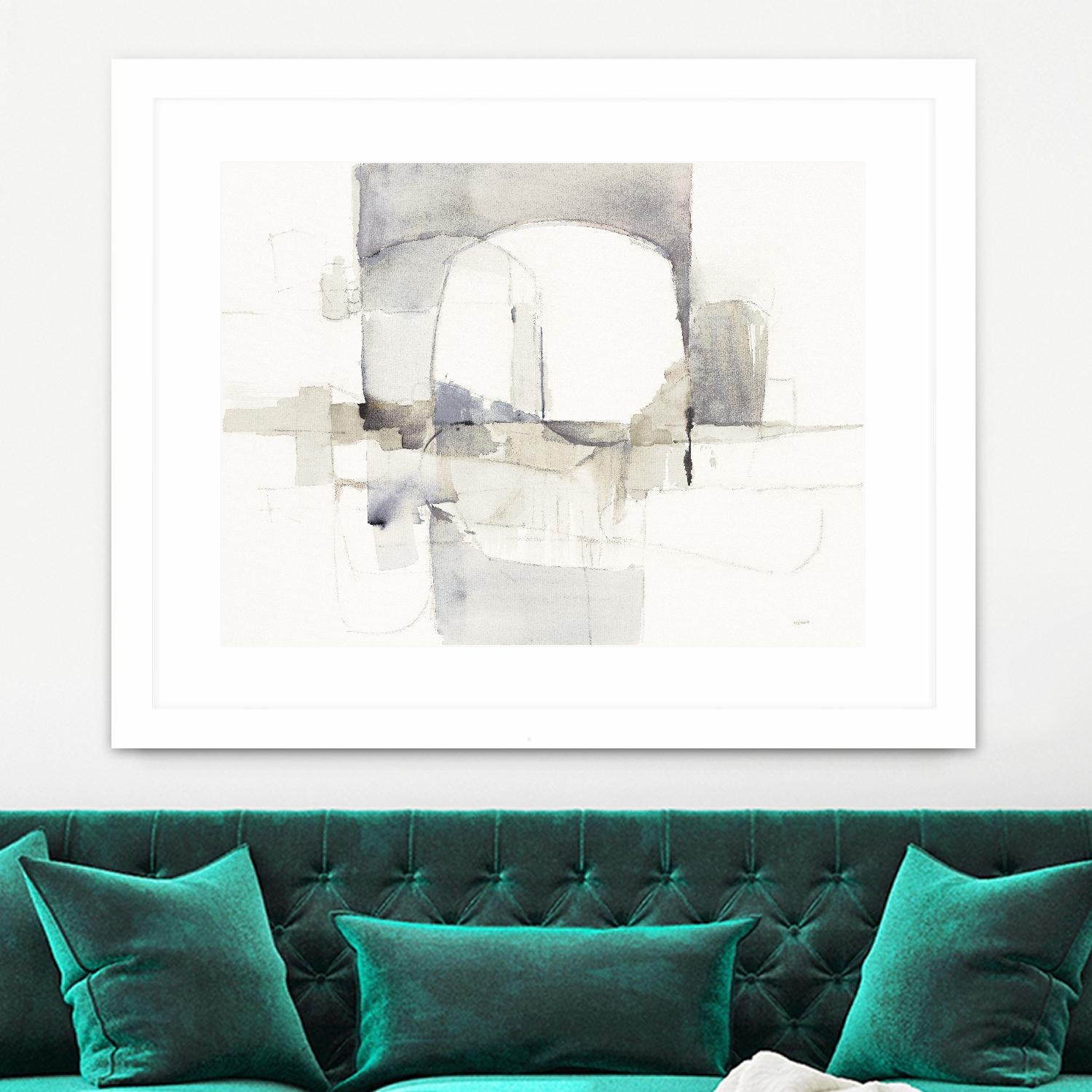 Improvisation I Gray by Mike Schick on GIANT ART - white watercolour soft abstract