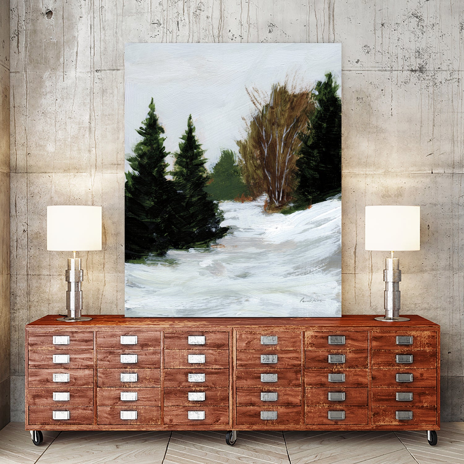 Winter on Grand Mesa by Pamela Munger on GIANT ART - gray brown