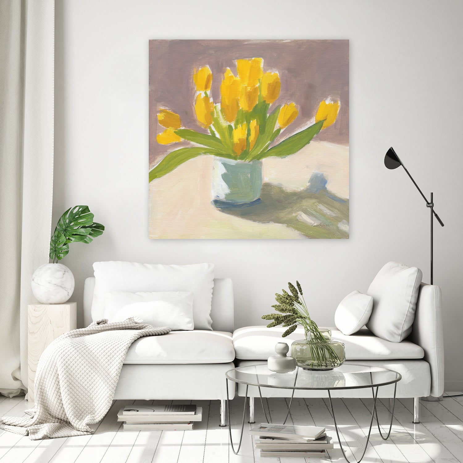 Sunny Tulips by Pamela Munger on GIANT ART - cream botanical