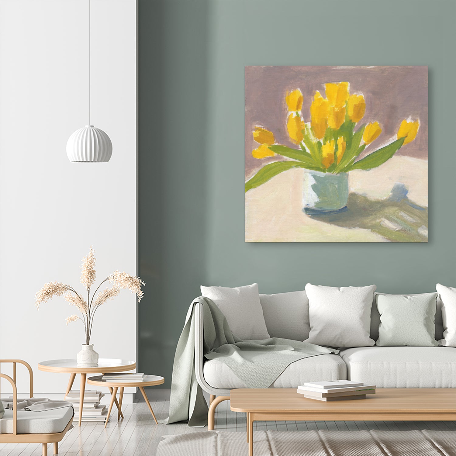 Sunny Tulips by Pamela Munger on GIANT ART - cream botanical
