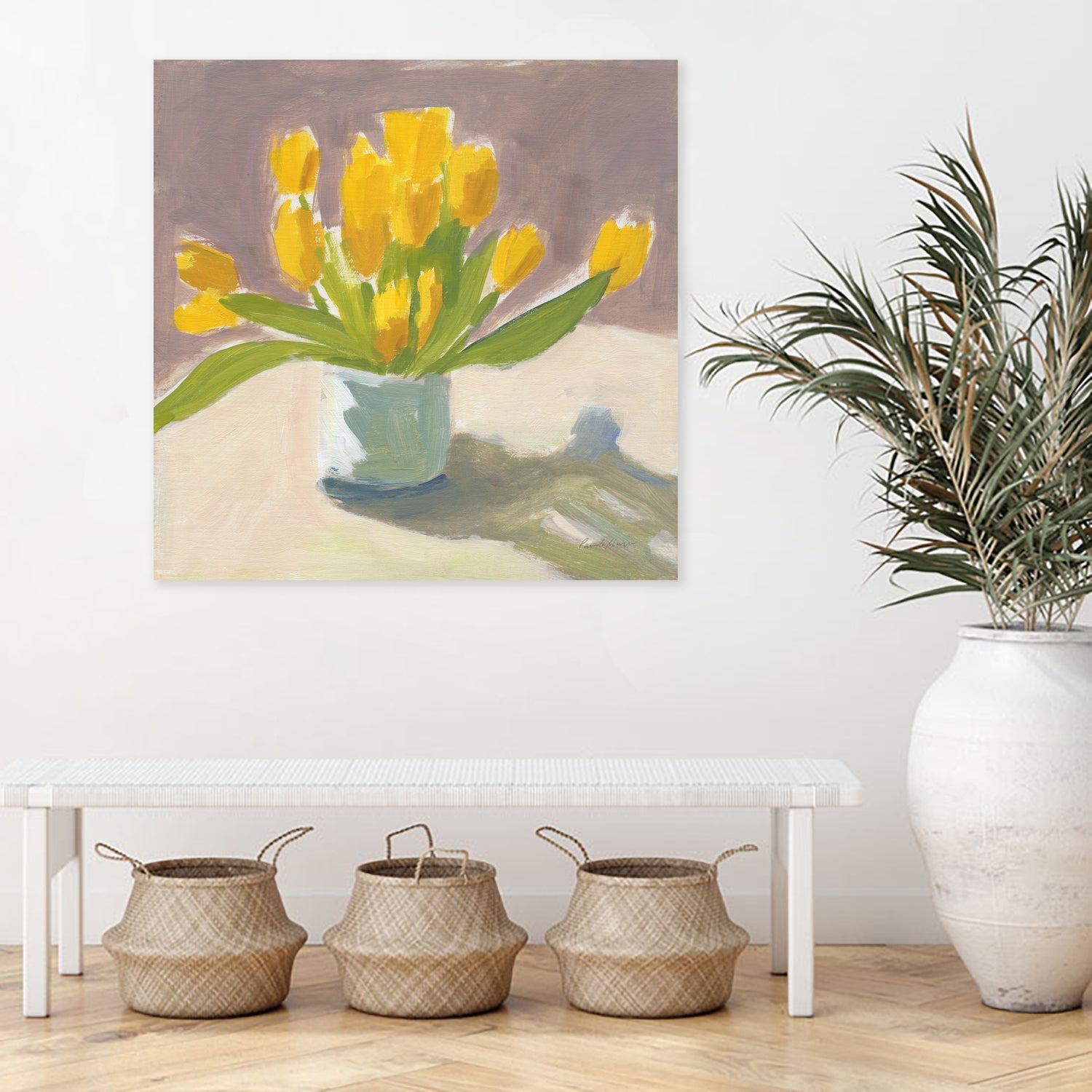 Sunny Tulips by Pamela Munger on GIANT ART - cream botanical