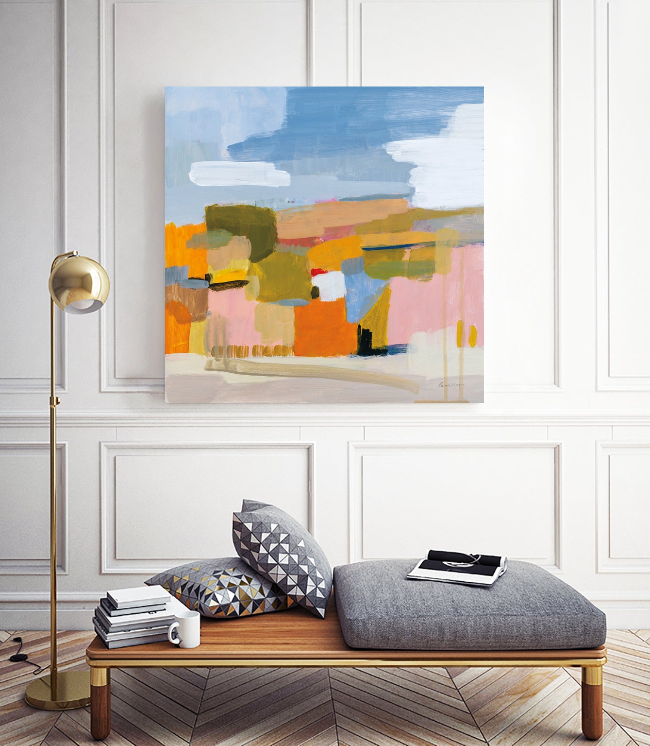 Bright Beginning by Pamela Munger on GIANT ART - beige abstract