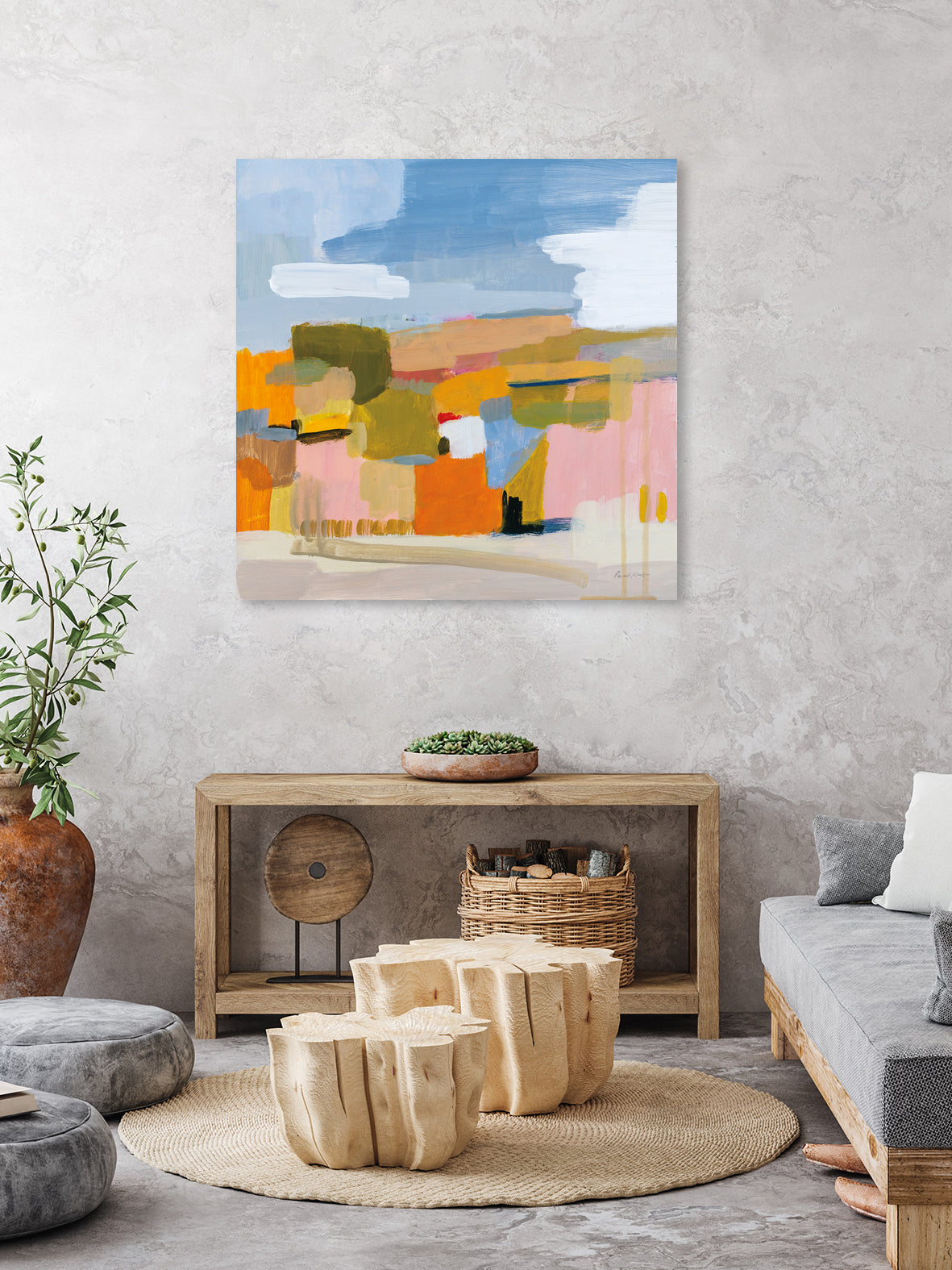 Bright Beginning by Pamela Munger on GIANT ART - beige abstract