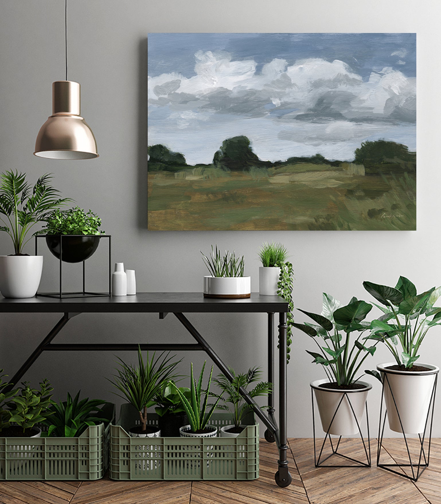 Light April Sky by Pamela Munger on GIANT ART - green landscape mountain