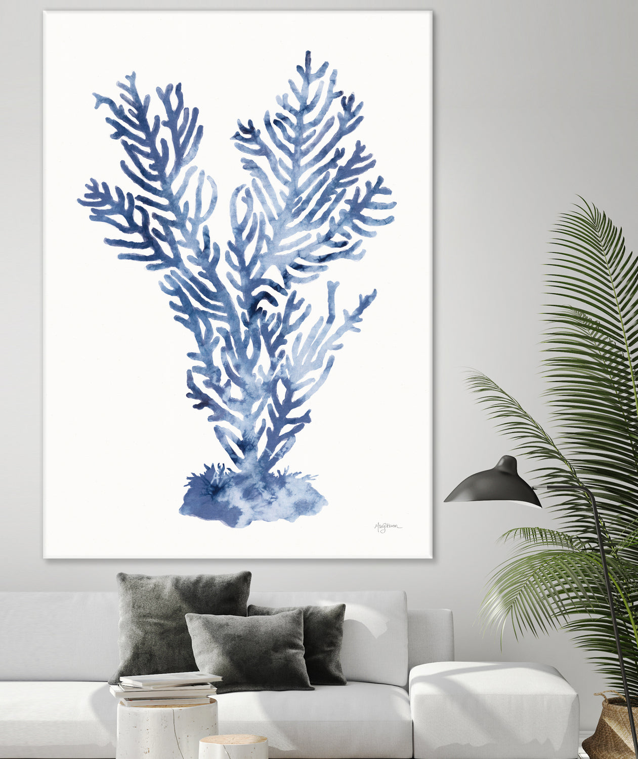 Shibori Coral I by Mary Urban on GIANT ART - blue