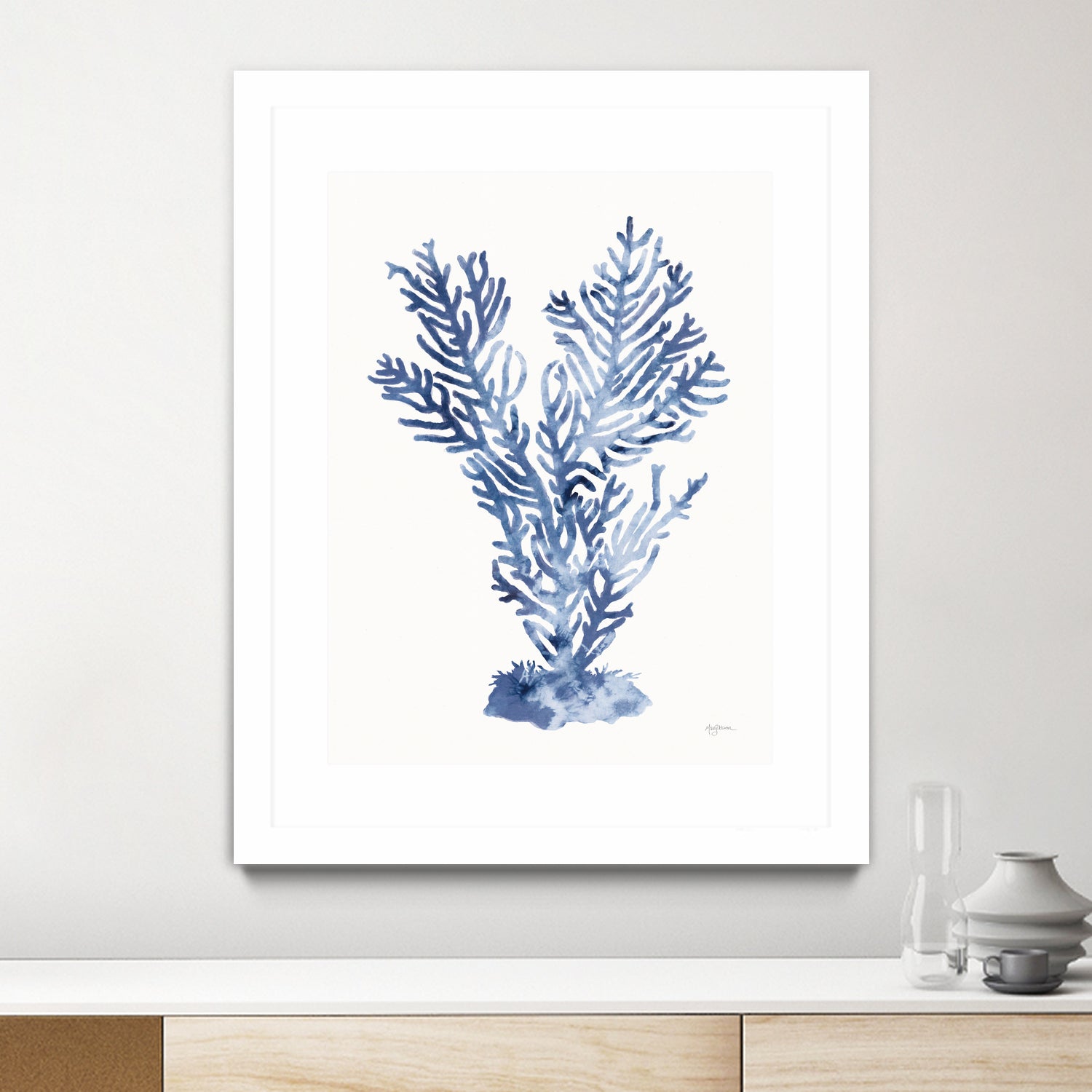 Shibori Coral I by Mary Urban on GIANT ART - blue