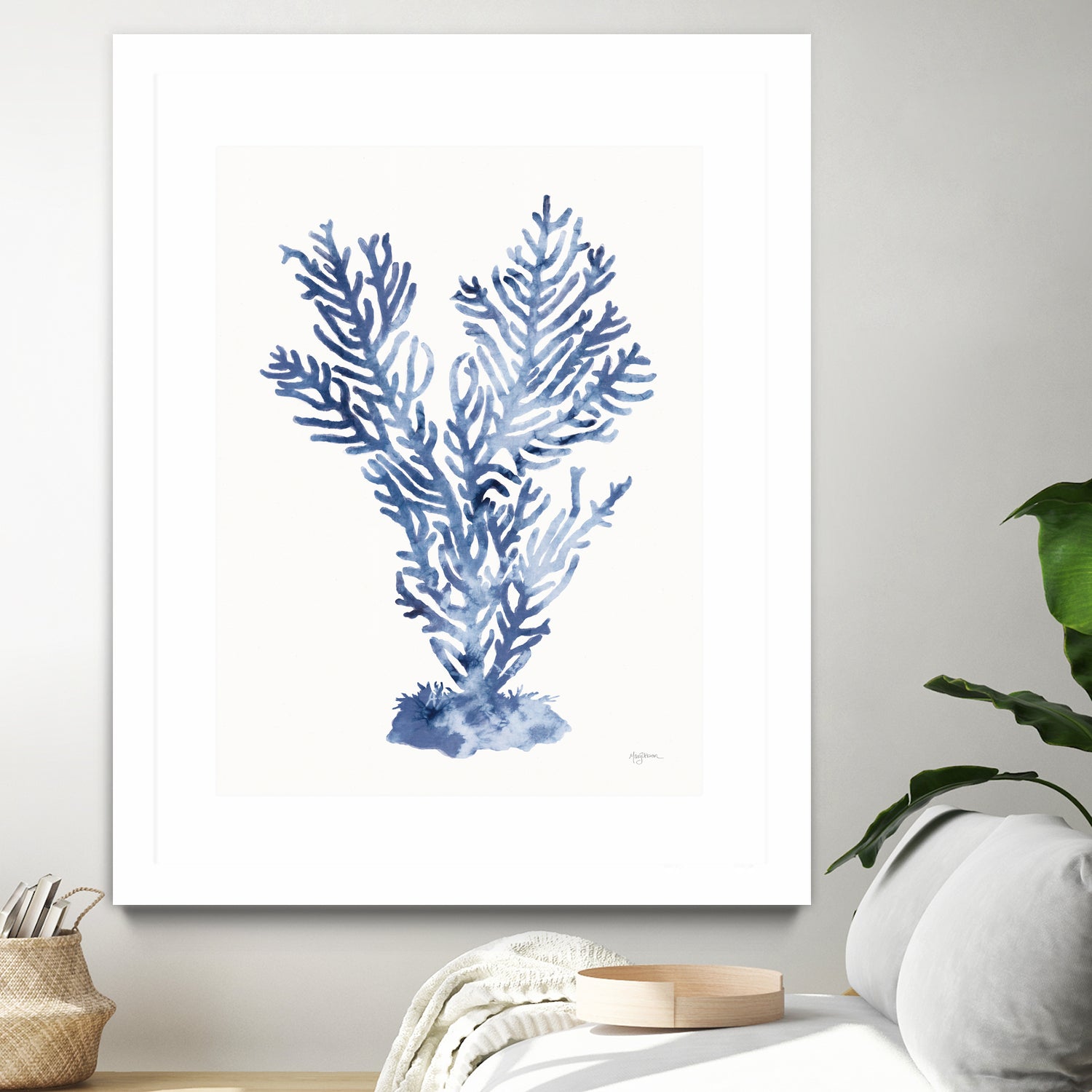 Shibori Coral I by Mary Urban on GIANT ART - blue