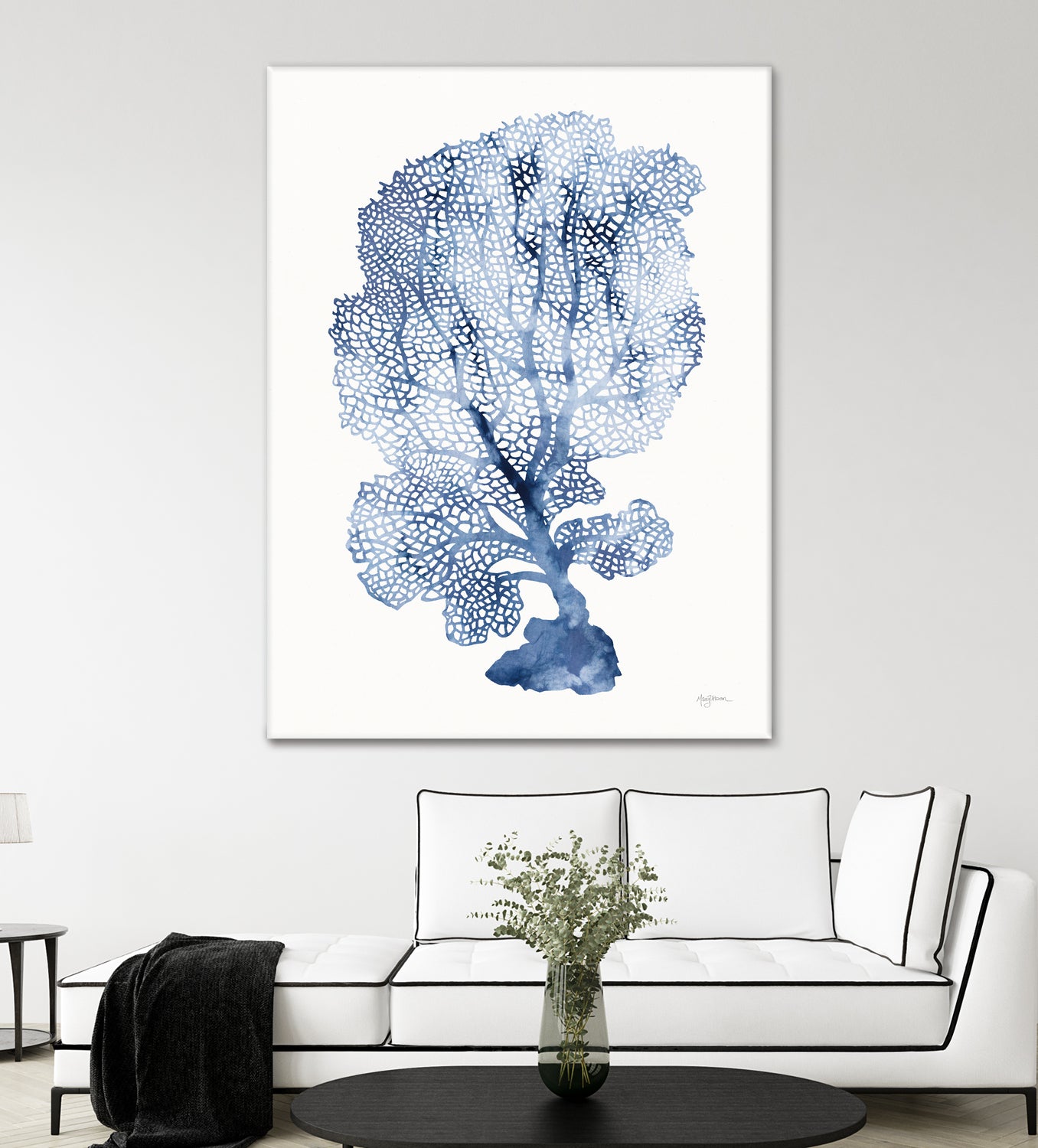 Shibori Coral II by Mary Urban on GIANT ART - blue