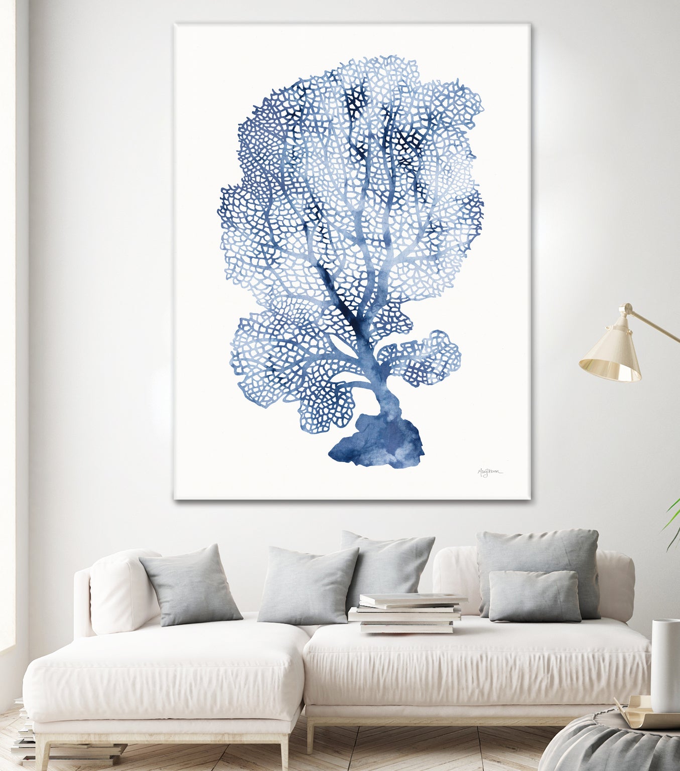 Shibori Coral II by Mary Urban on GIANT ART - blue