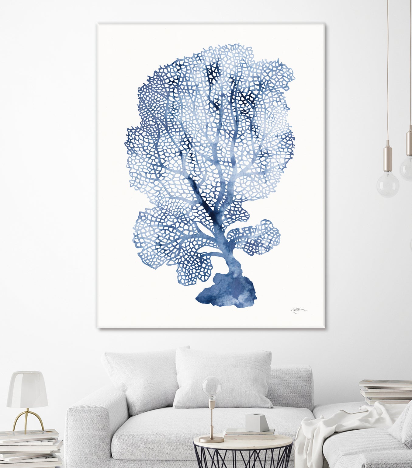 Shibori Coral II by Mary Urban on GIANT ART - blue