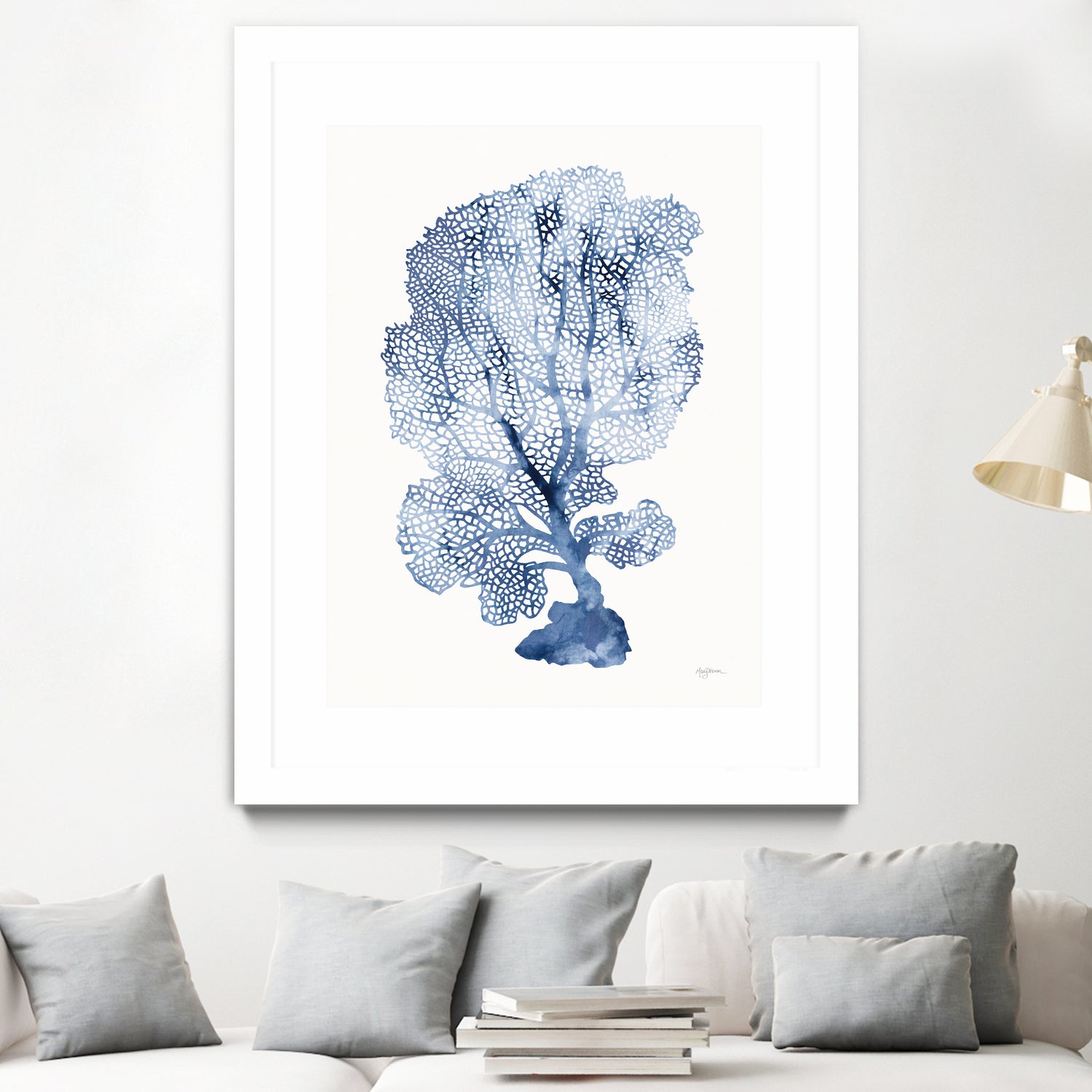 Shibori Coral II by Mary Urban on GIANT ART - blue