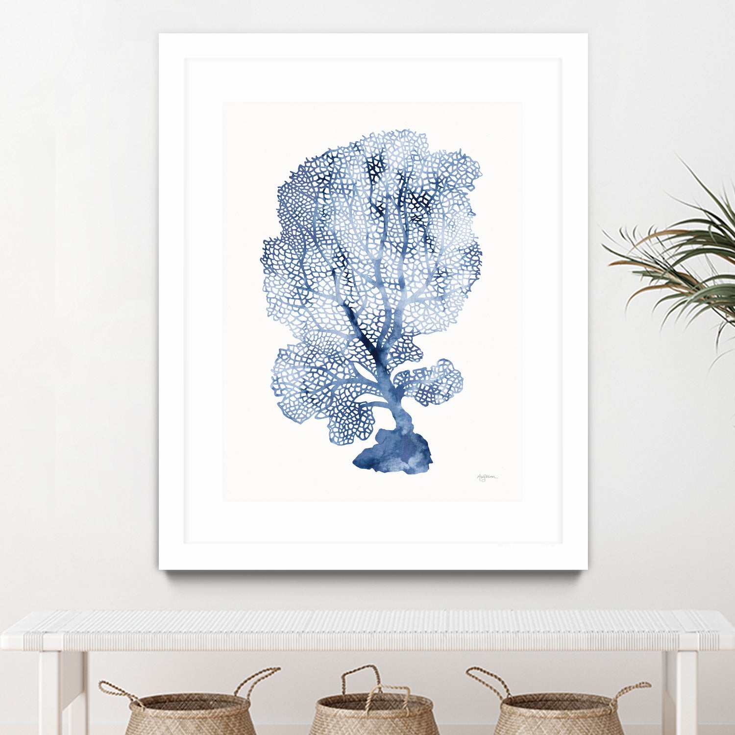 Shibori Coral II by Mary Urban on GIANT ART - blue
