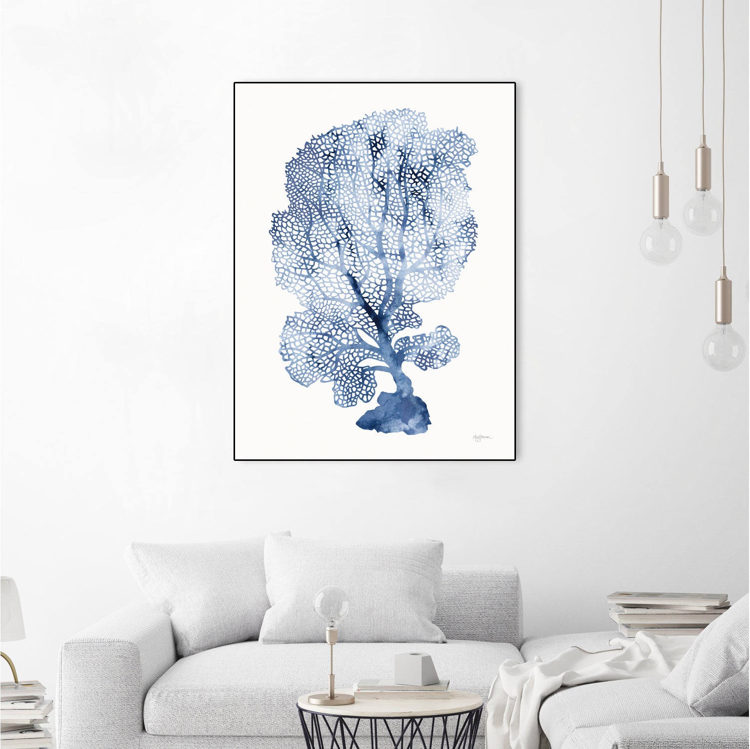 Shibori Coral II by Mary Urban on GIANT ART - blue