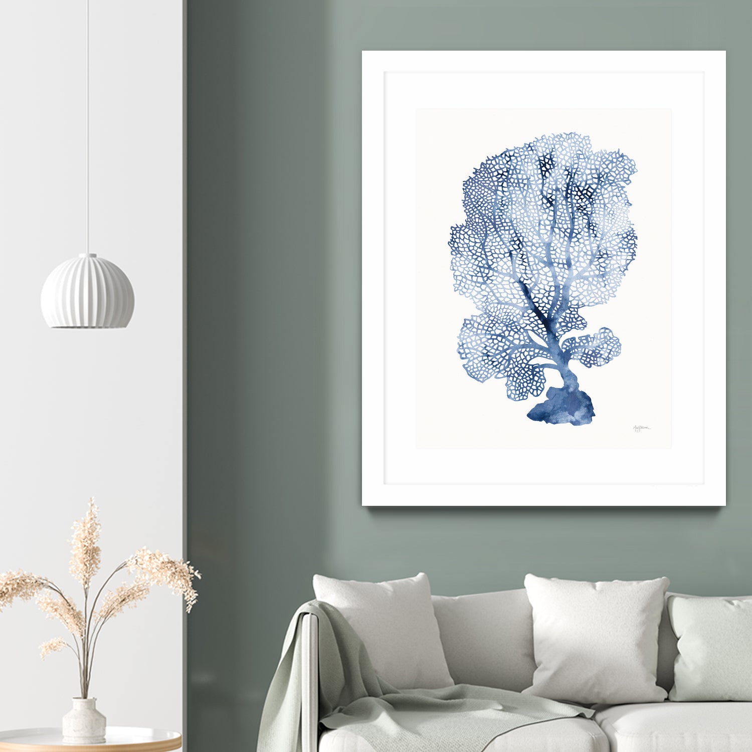Shibori Coral II by Mary Urban on GIANT ART - blue