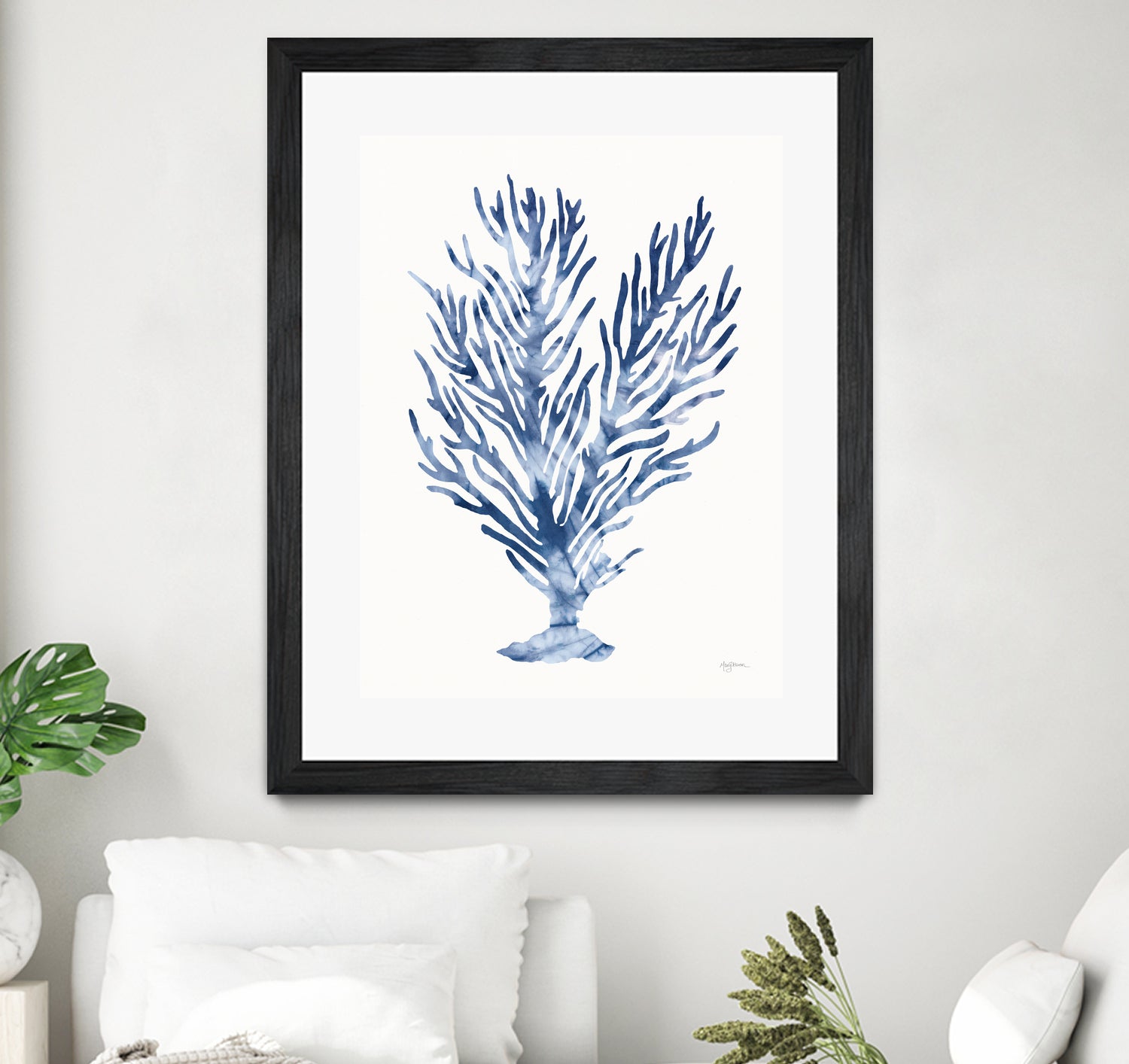 Shibori Coral IV by Mary Urban on GIANT ART - blue