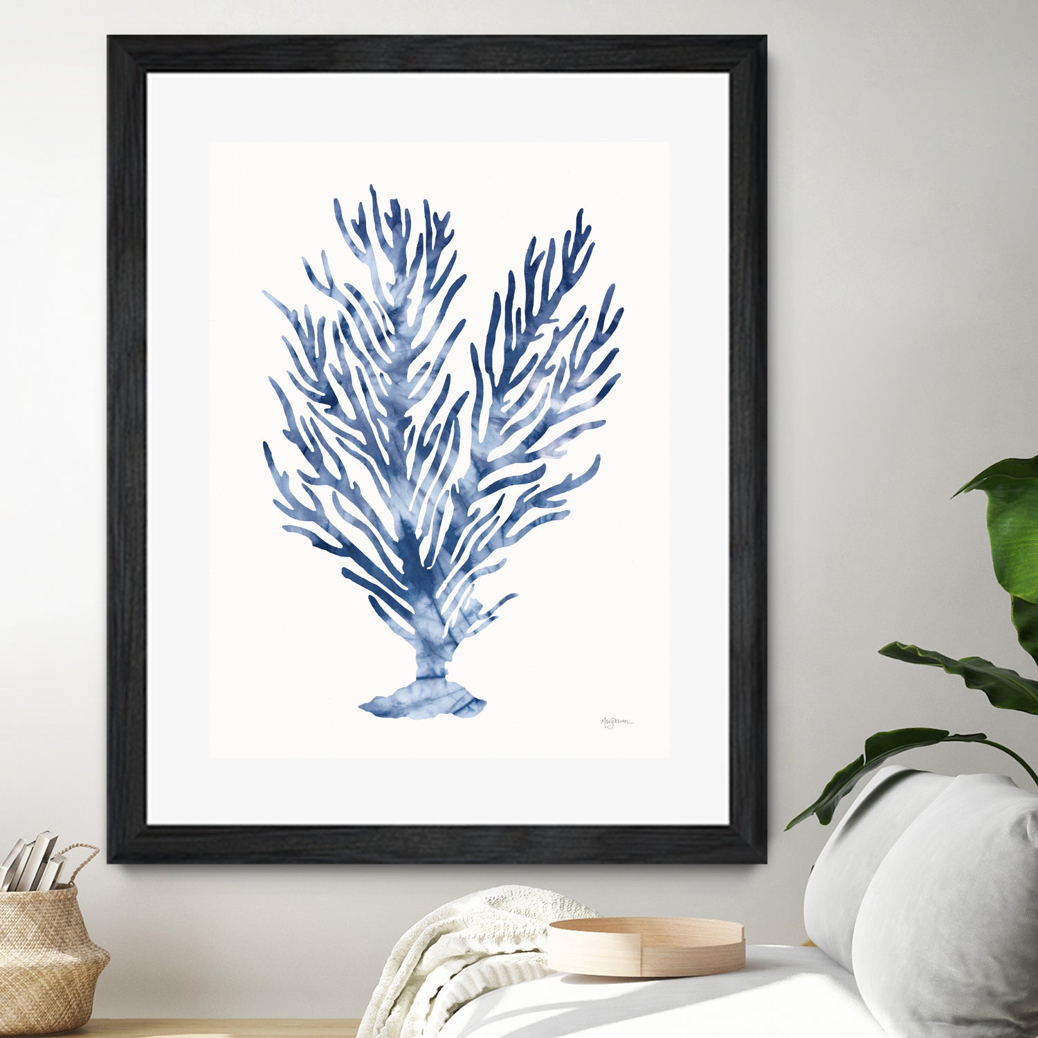 Shibori Coral IV by Mary Urban on GIANT ART - blue