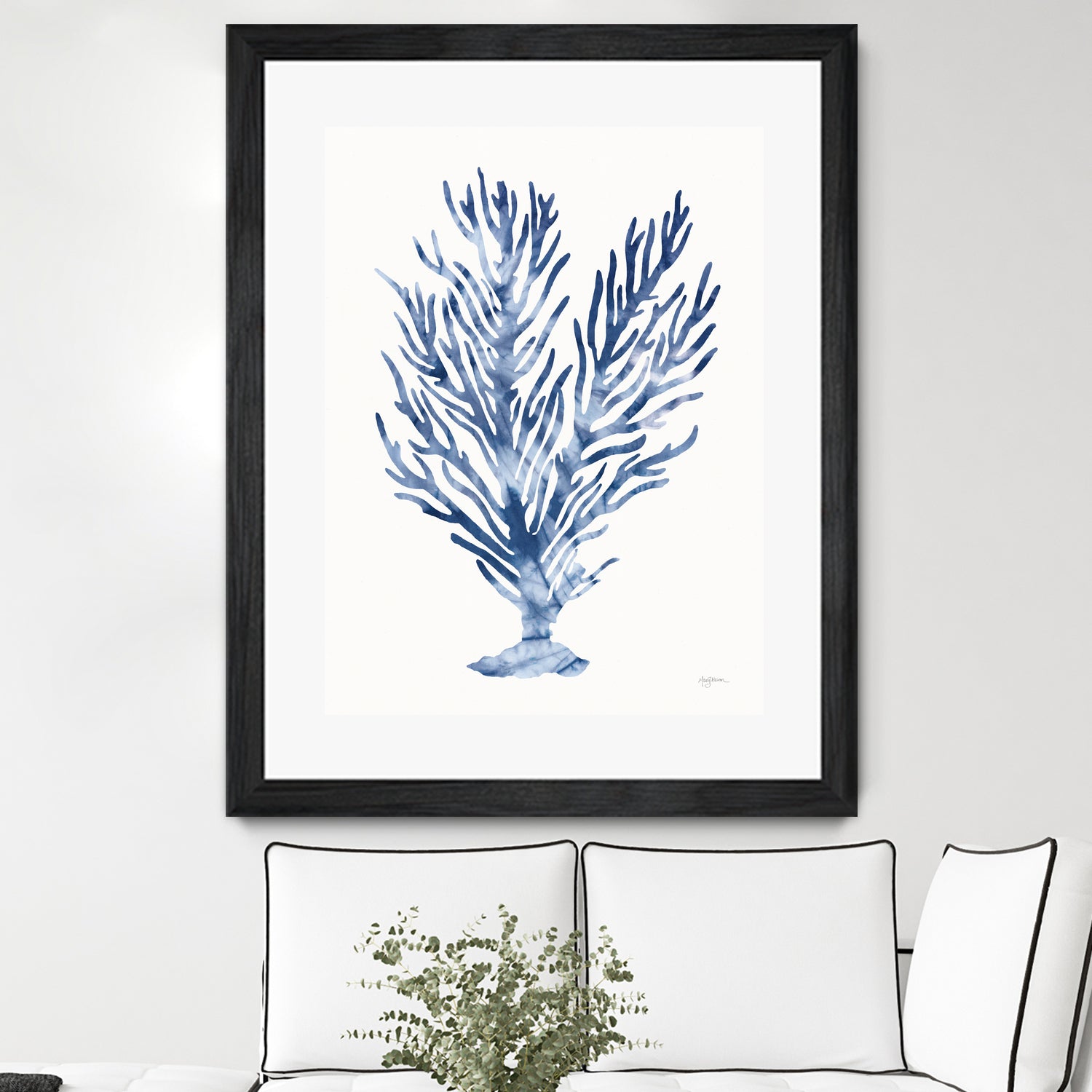 Shibori Coral IV by Mary Urban on GIANT ART - blue