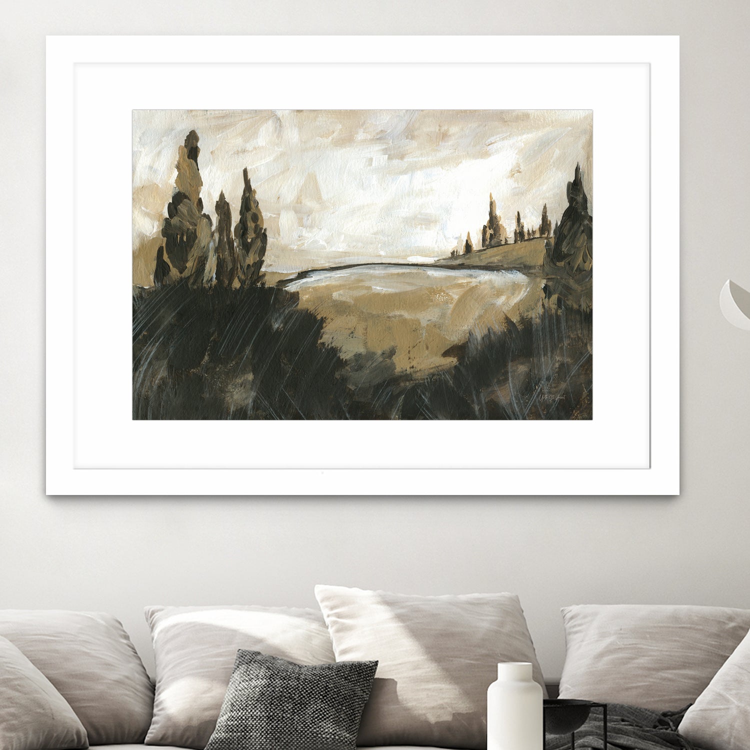 Vintage Rolling Hills by Yvette St. Amant on GIANT ART - black