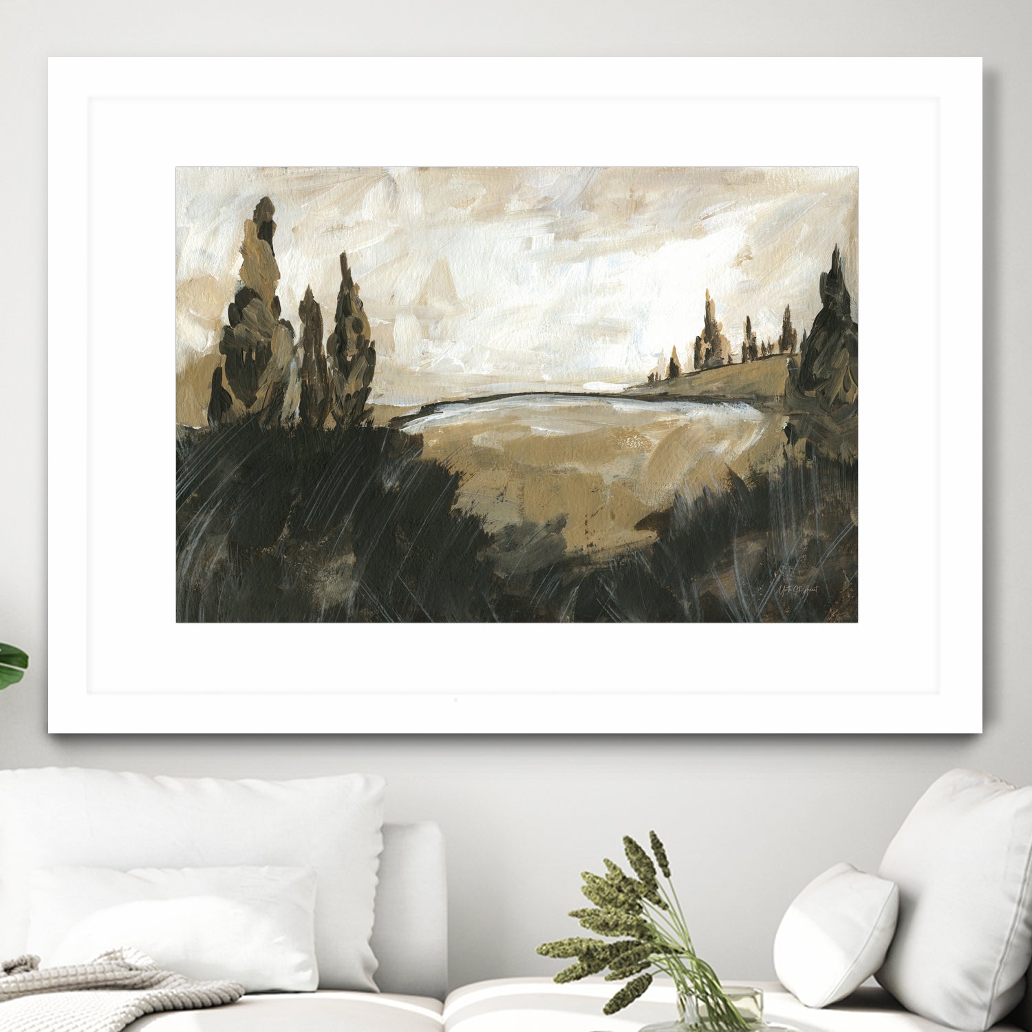 Vintage Rolling Hills by Yvette St. Amant on GIANT ART - black