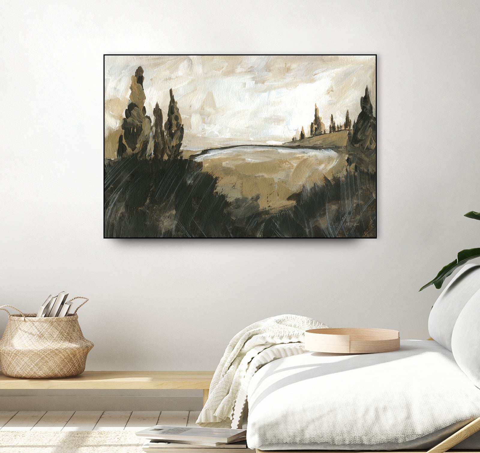 Vintage Rolling Hills by Yvette St. Amant on GIANT ART - black