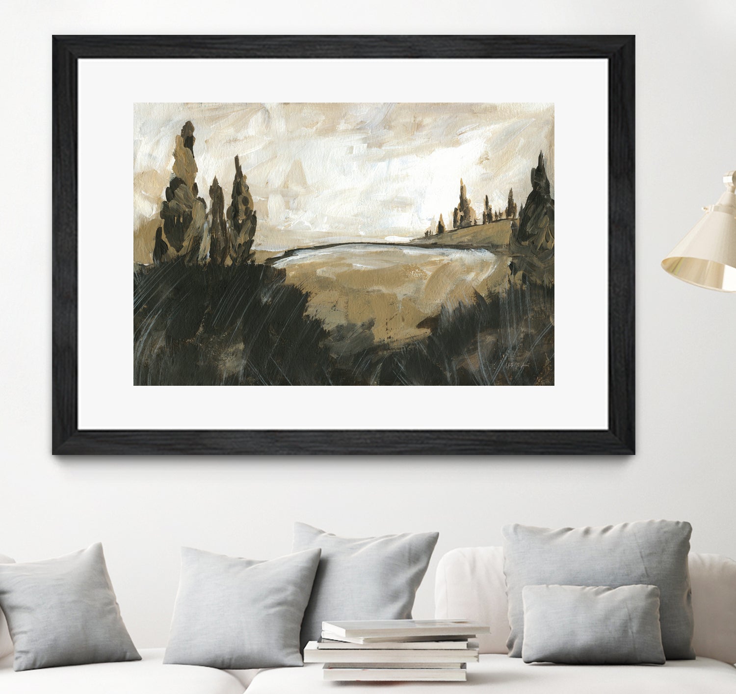 Vintage Rolling Hills by Yvette St. Amant on GIANT ART - black