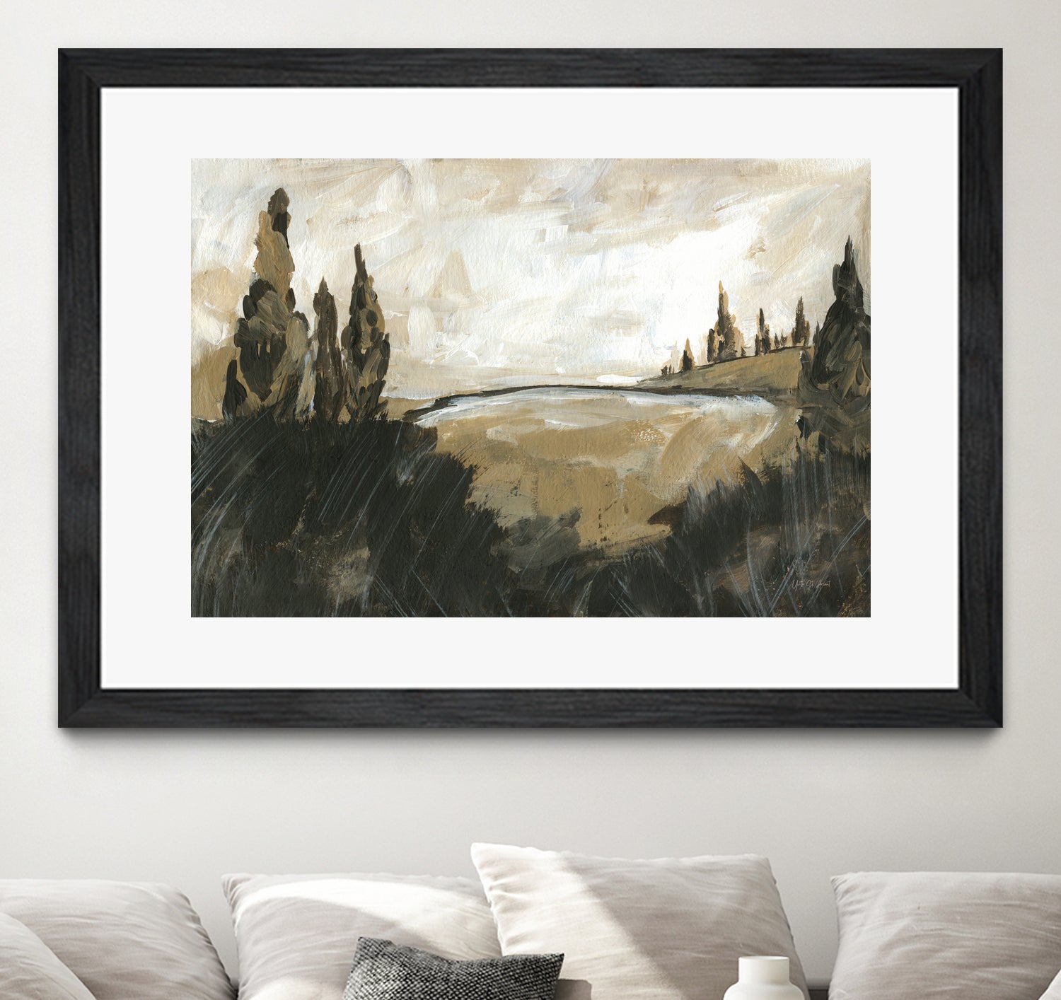 Vintage Rolling Hills by Yvette St. Amant on GIANT ART - black
