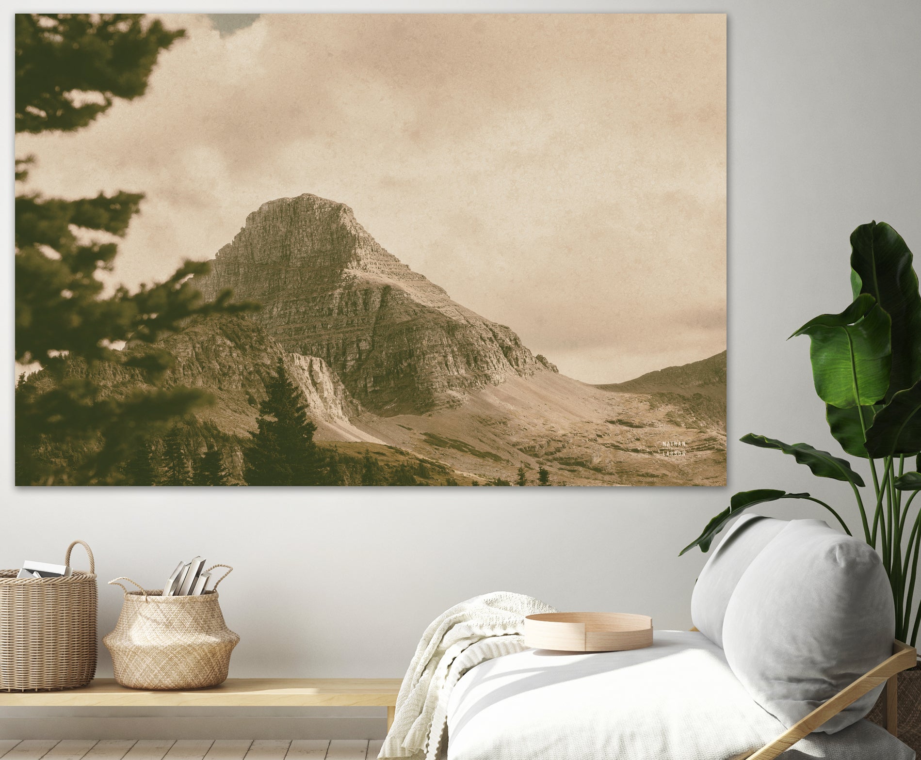 Mountainous I by Nathan Larson on GIANT ART - brown