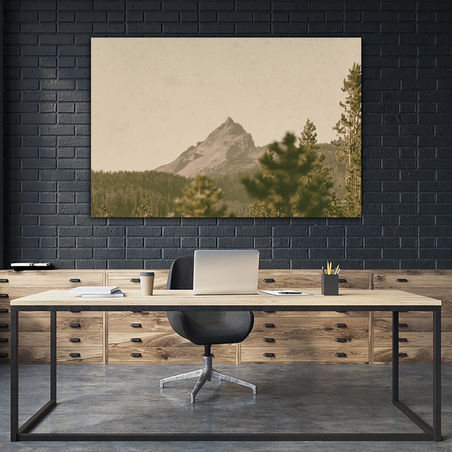 Mountainous II by Nathan Larson on GIANT ART - brown