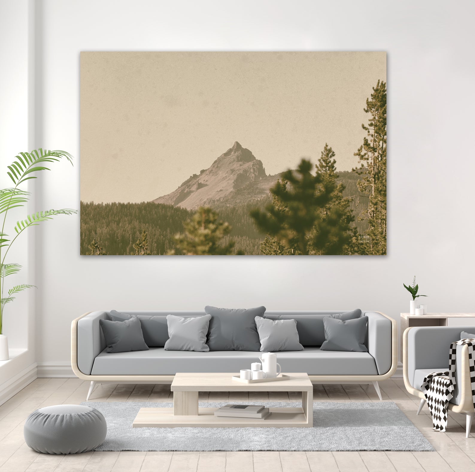 Mountainous II by Nathan Larson on GIANT ART - brown