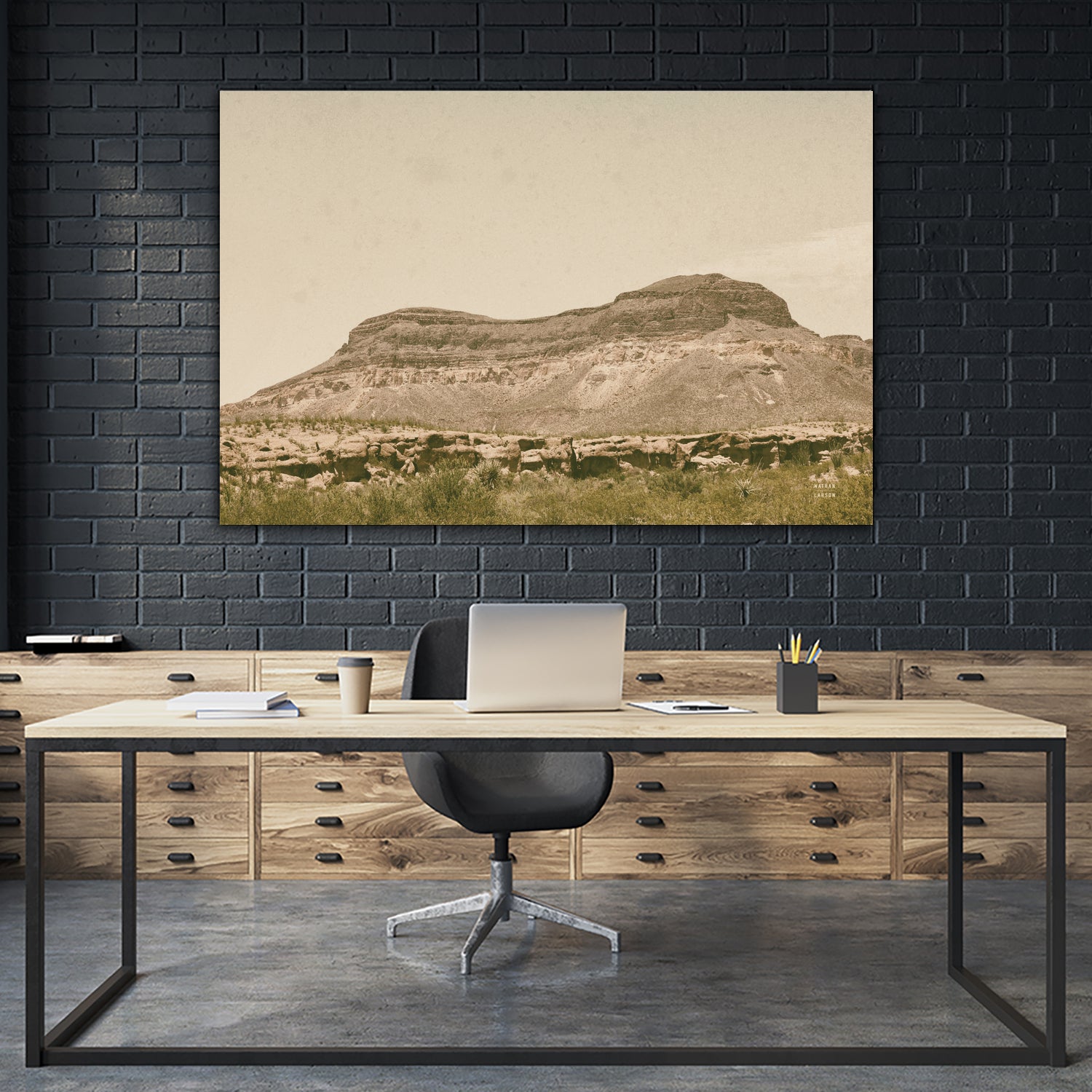 Mountainous III by Nathan Larson on GIANT ART - brown