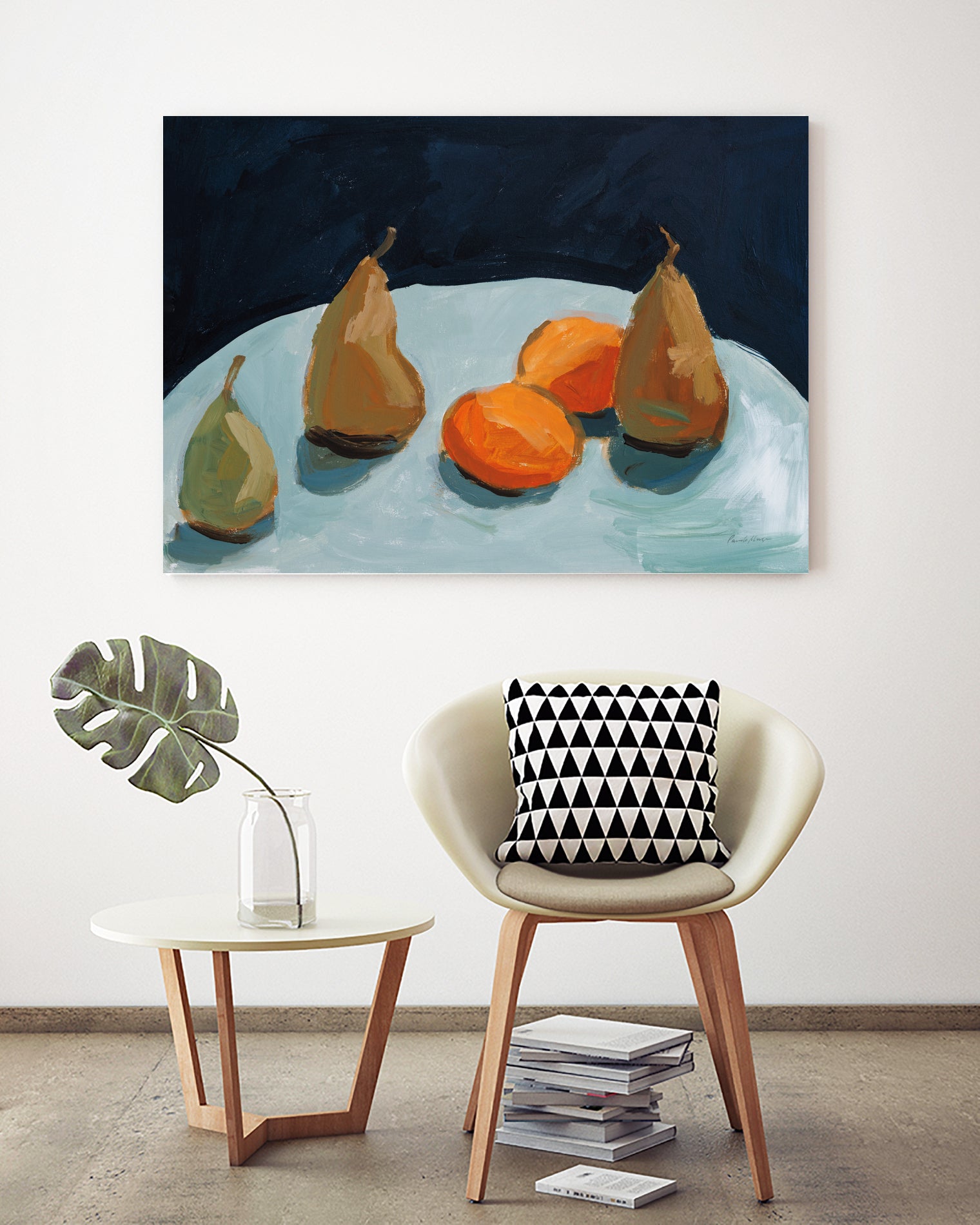 Pear and Orange by Pamela Munger on GIANT ART - blue