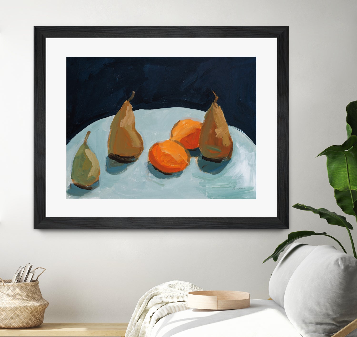 Pear and Orange by Pamela Munger on GIANT ART - blue