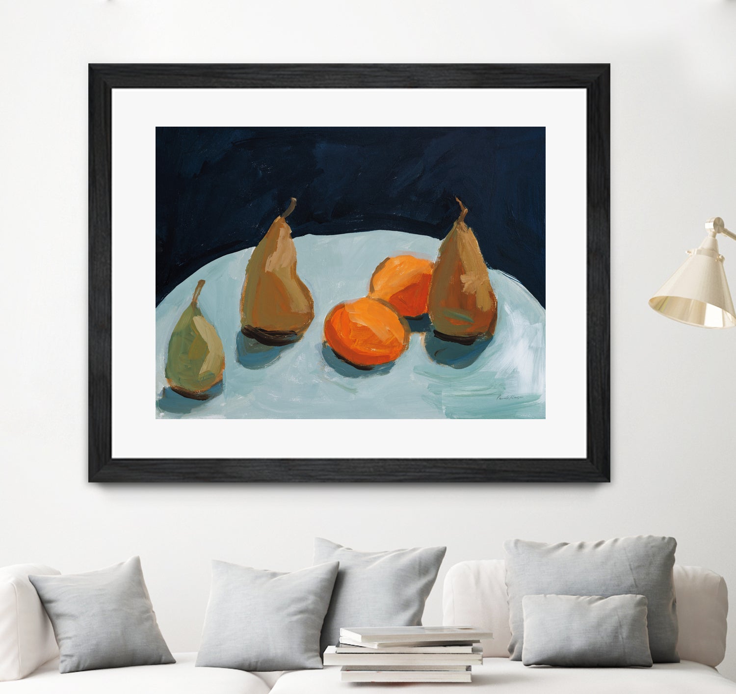 Pear and Orange by Pamela Munger on GIANT ART - blue