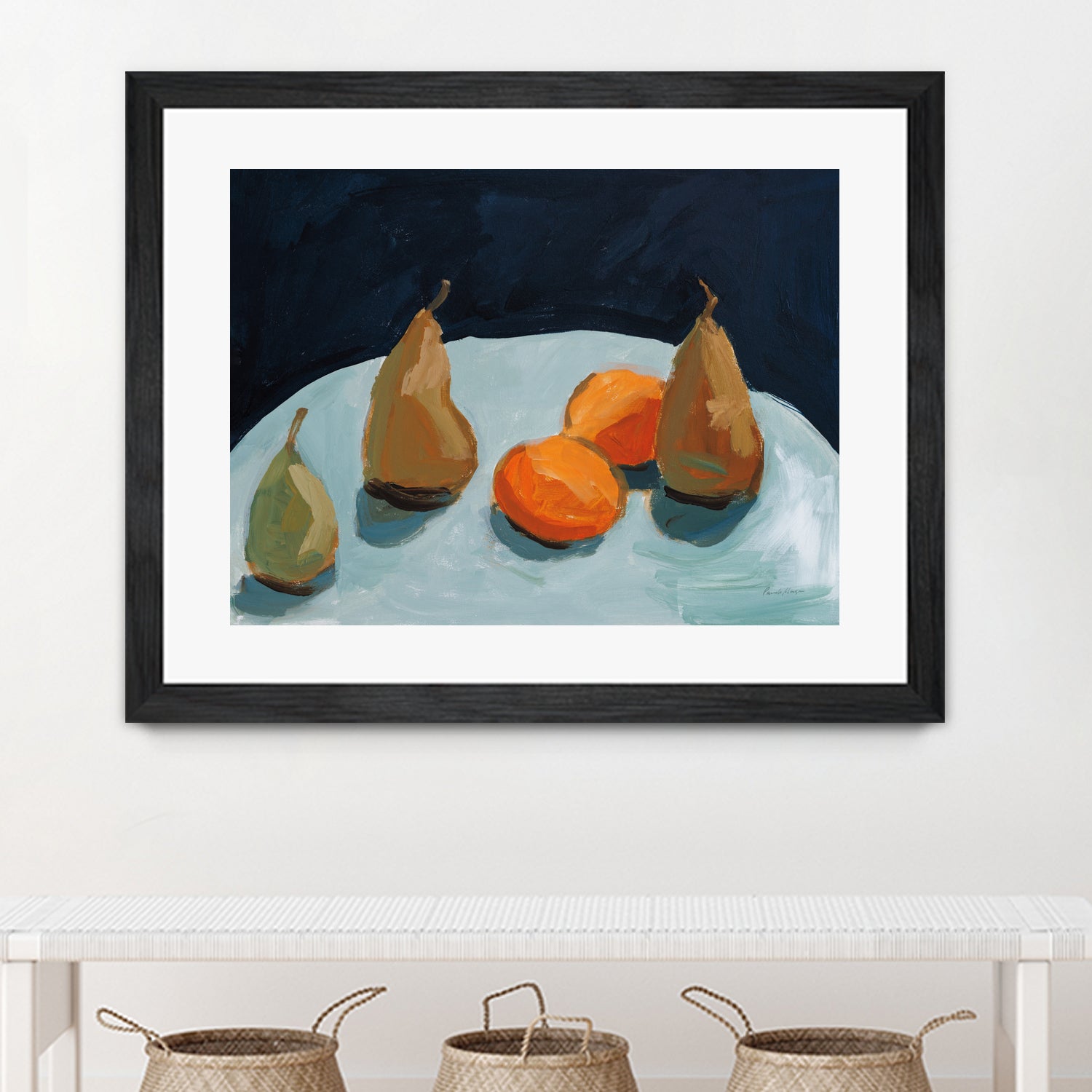 Pear and Orange by Pamela Munger on GIANT ART - blue