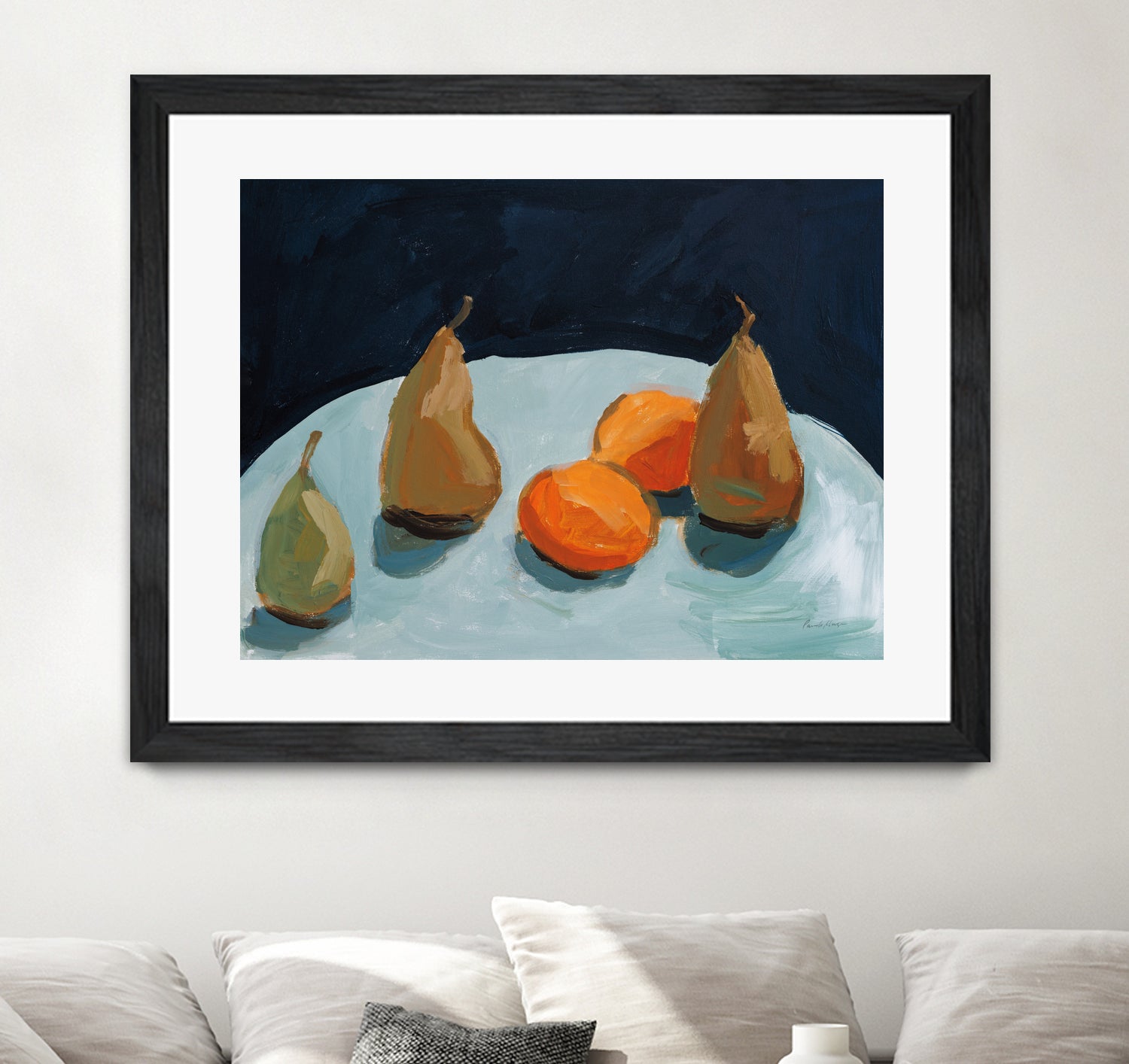 Pear and Orange by Pamela Munger on GIANT ART - blue
