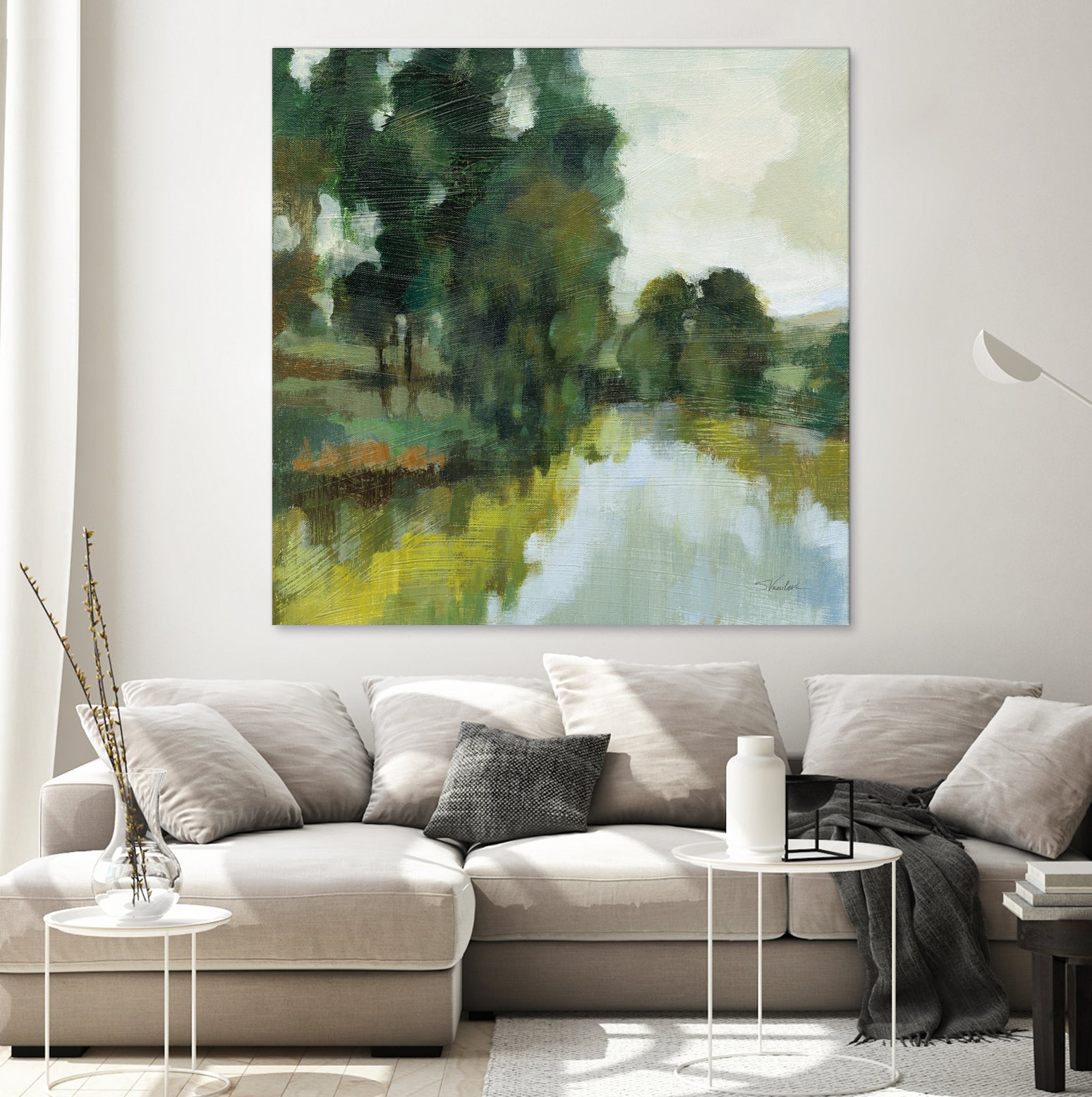 Willows by the Pond I by Silvia Vassileva on GIANT ART - blue