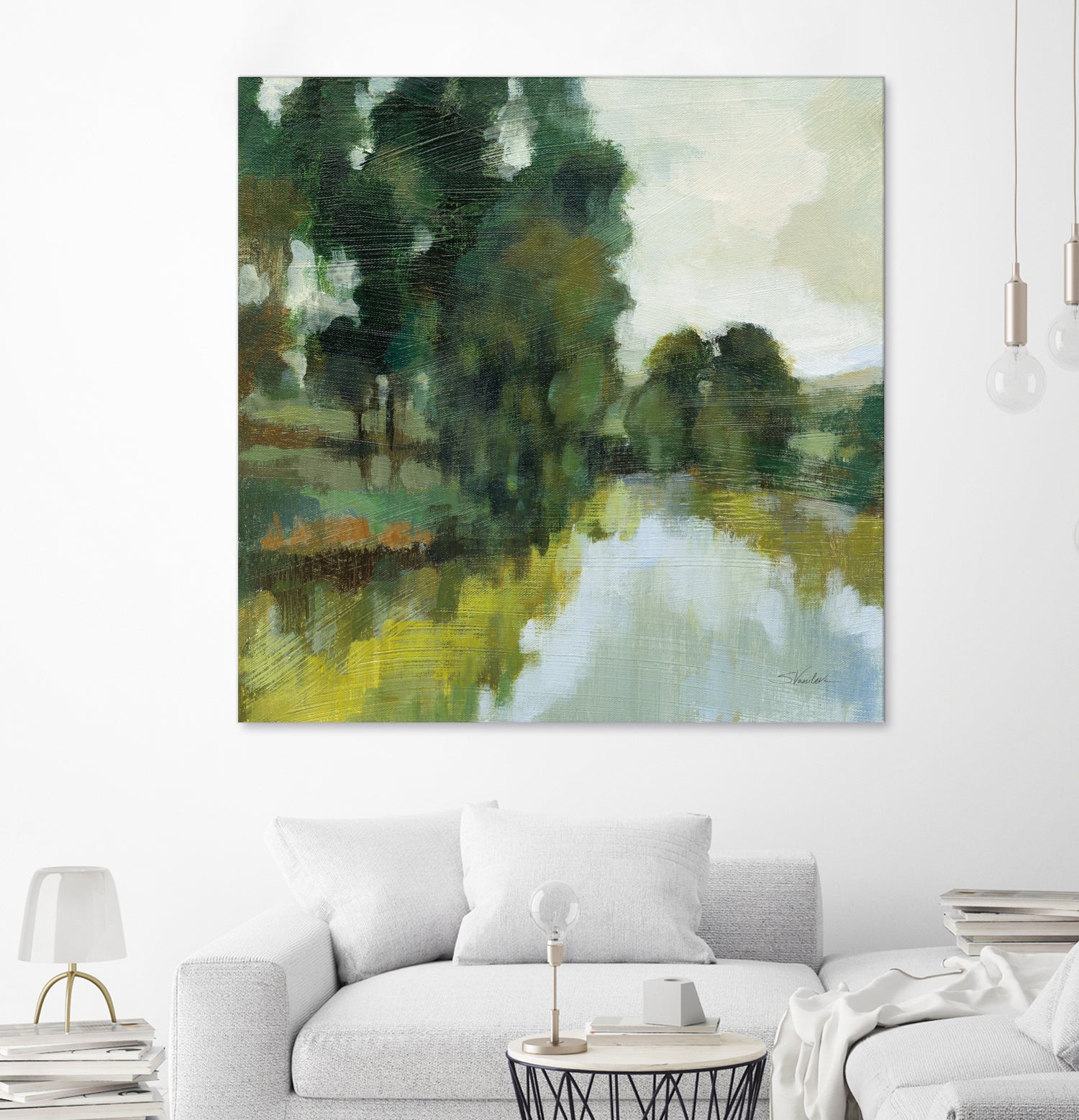 Willows by the Pond I by Silvia Vassileva on GIANT ART - blue