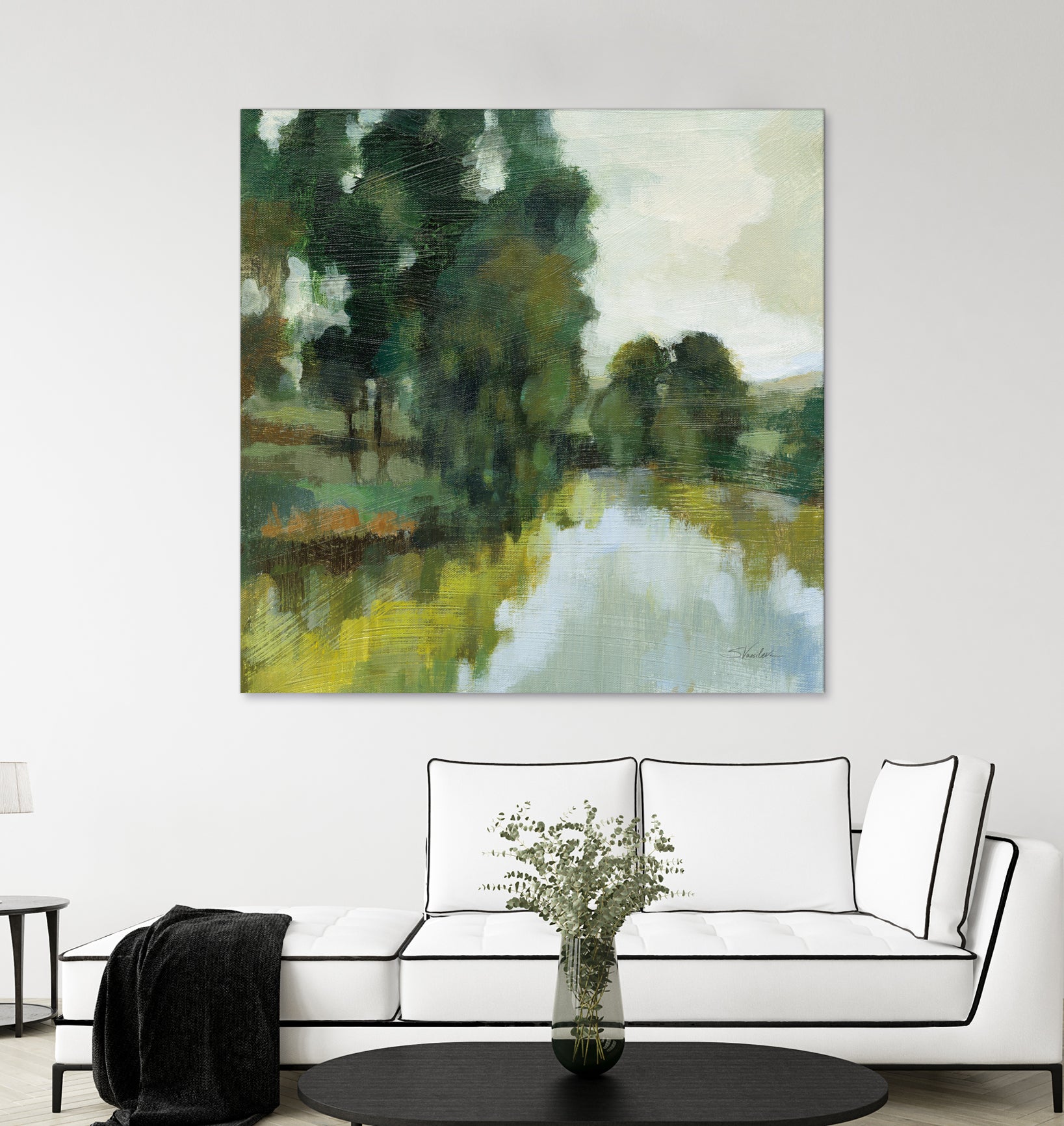 Willows by the Pond I by Silvia Vassileva on GIANT ART - blue