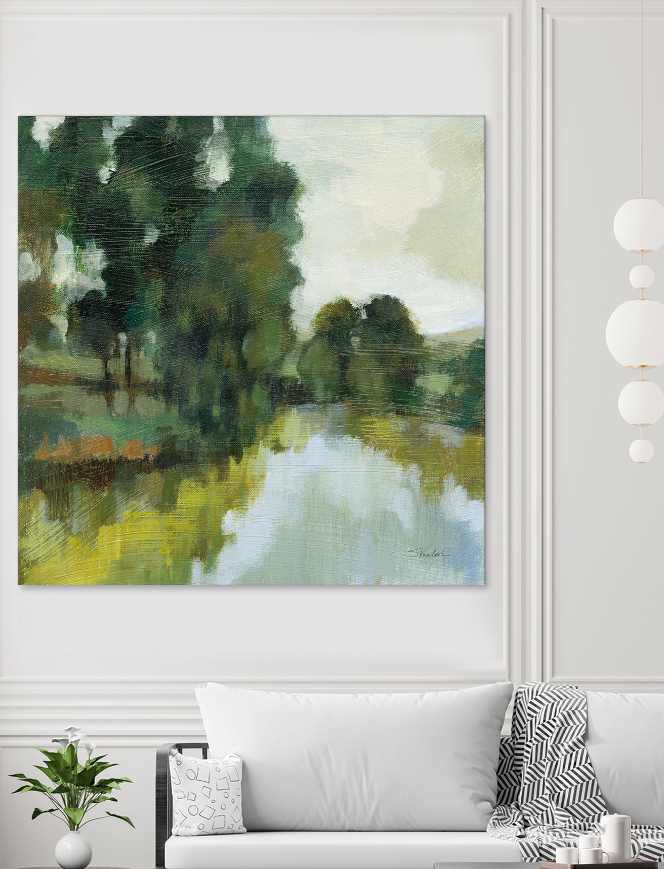 Willows by the Pond I by Silvia Vassileva on GIANT ART - blue