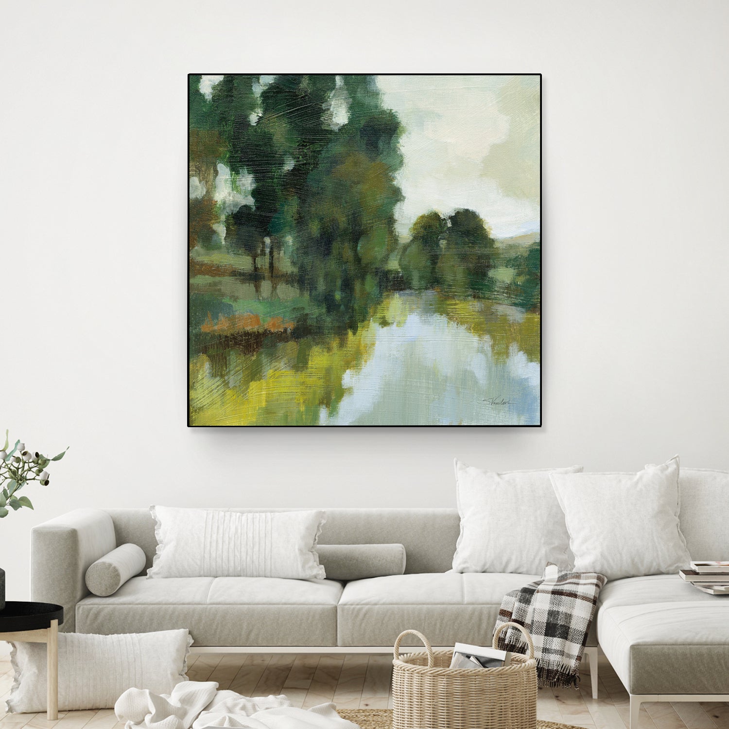 Willows by the Pond I by Silvia Vassileva on GIANT ART - blue