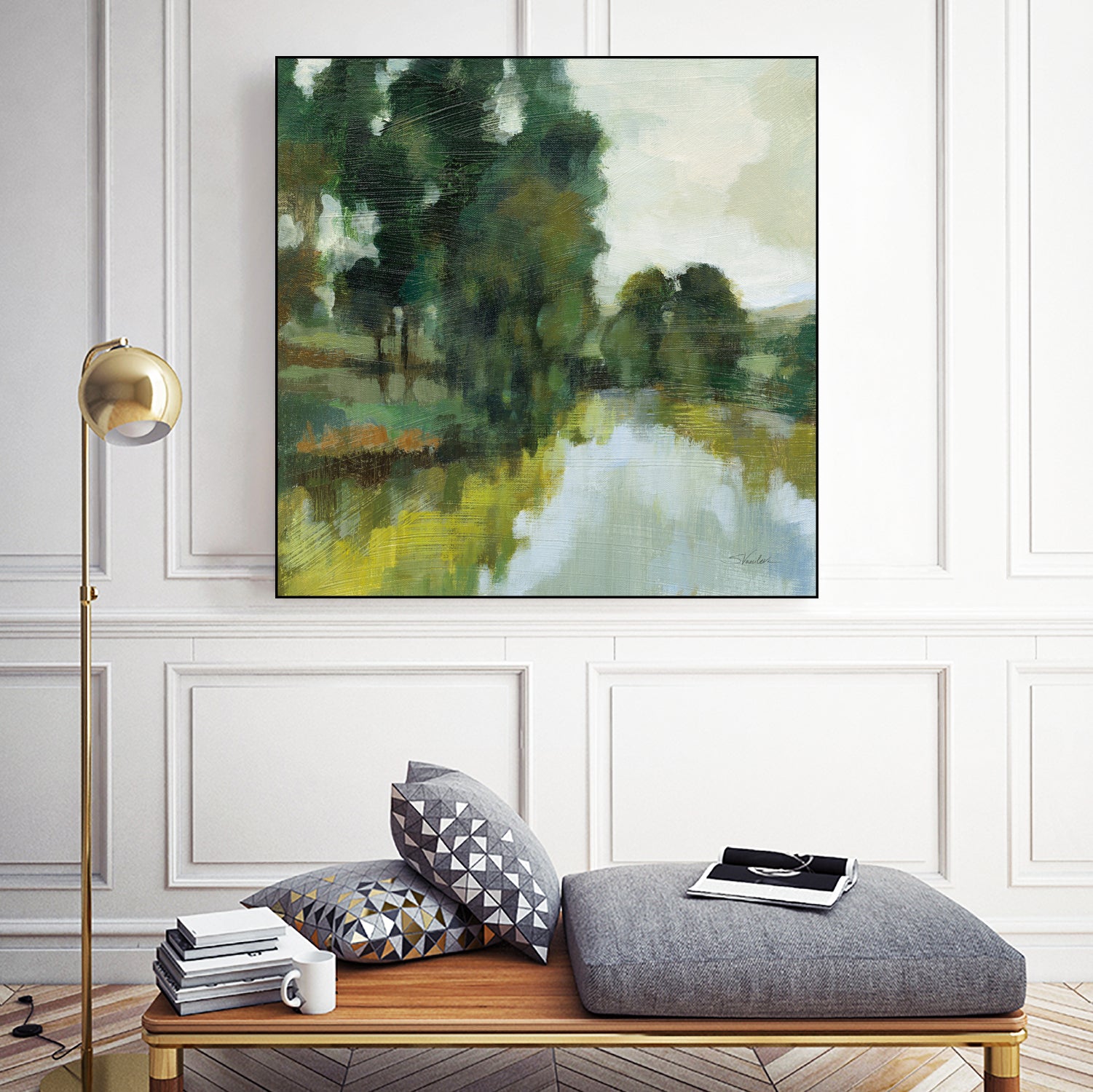 Willows by the Pond I by Silvia Vassileva on GIANT ART - blue