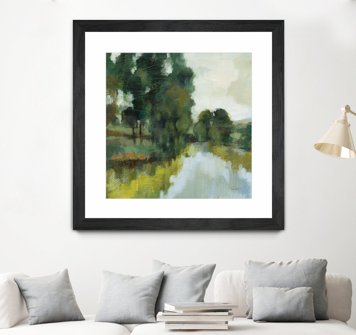 Willows by the Pond I by Silvia Vassileva on GIANT ART - blue