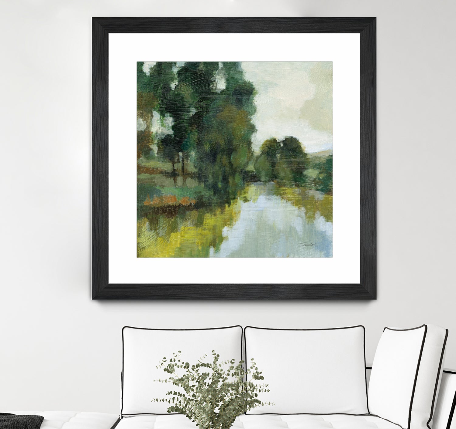 Willows by the Pond I by Silvia Vassileva on GIANT ART - blue