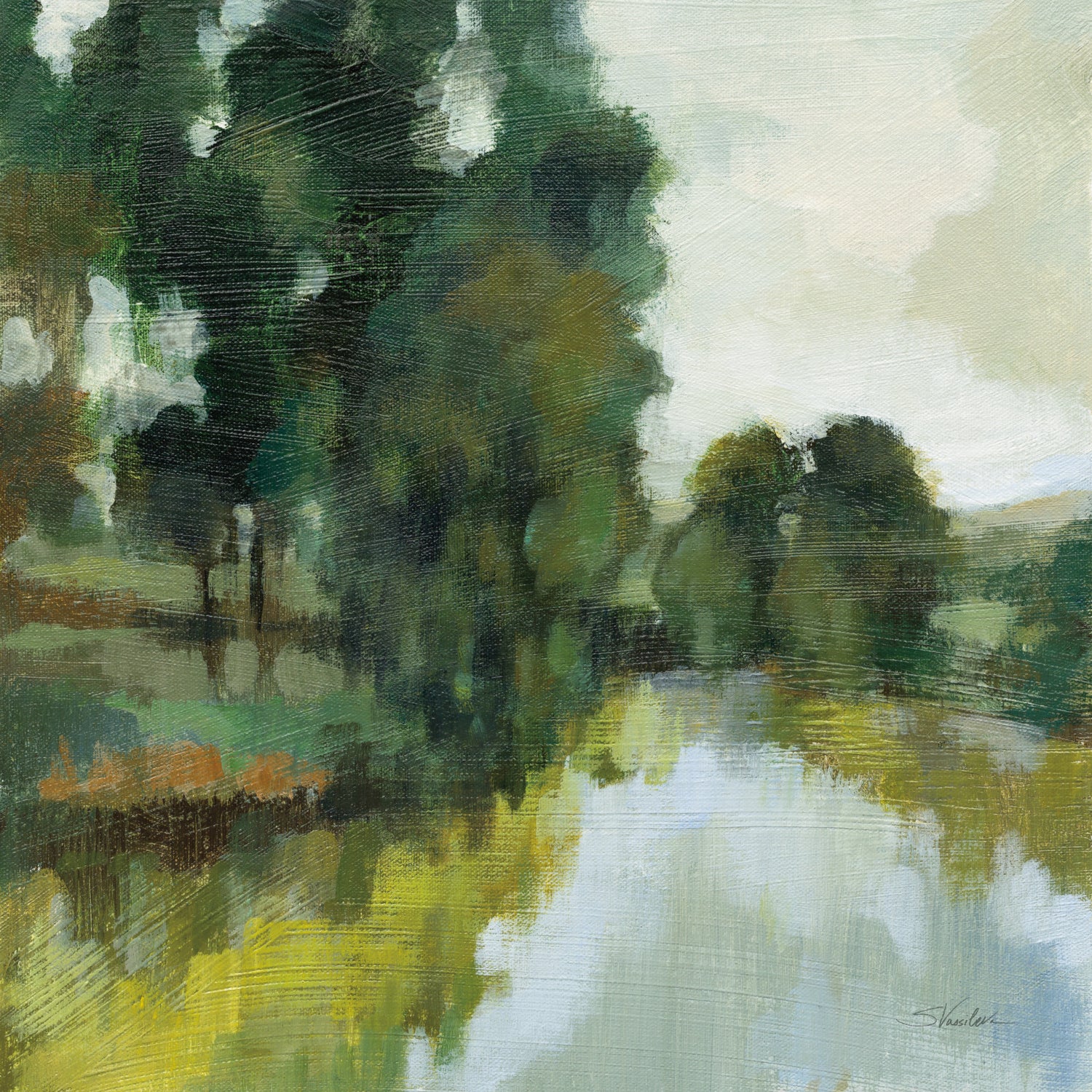 Willows by the Pond I by Silvia Vassileva on GIANT ART - blue