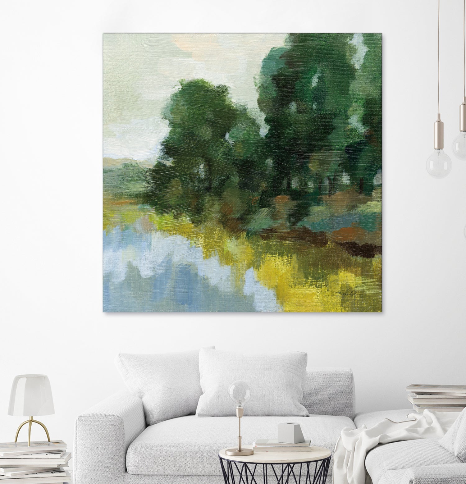 Willows by the Pond II by Silvia Vassileva on GIANT ART - blue