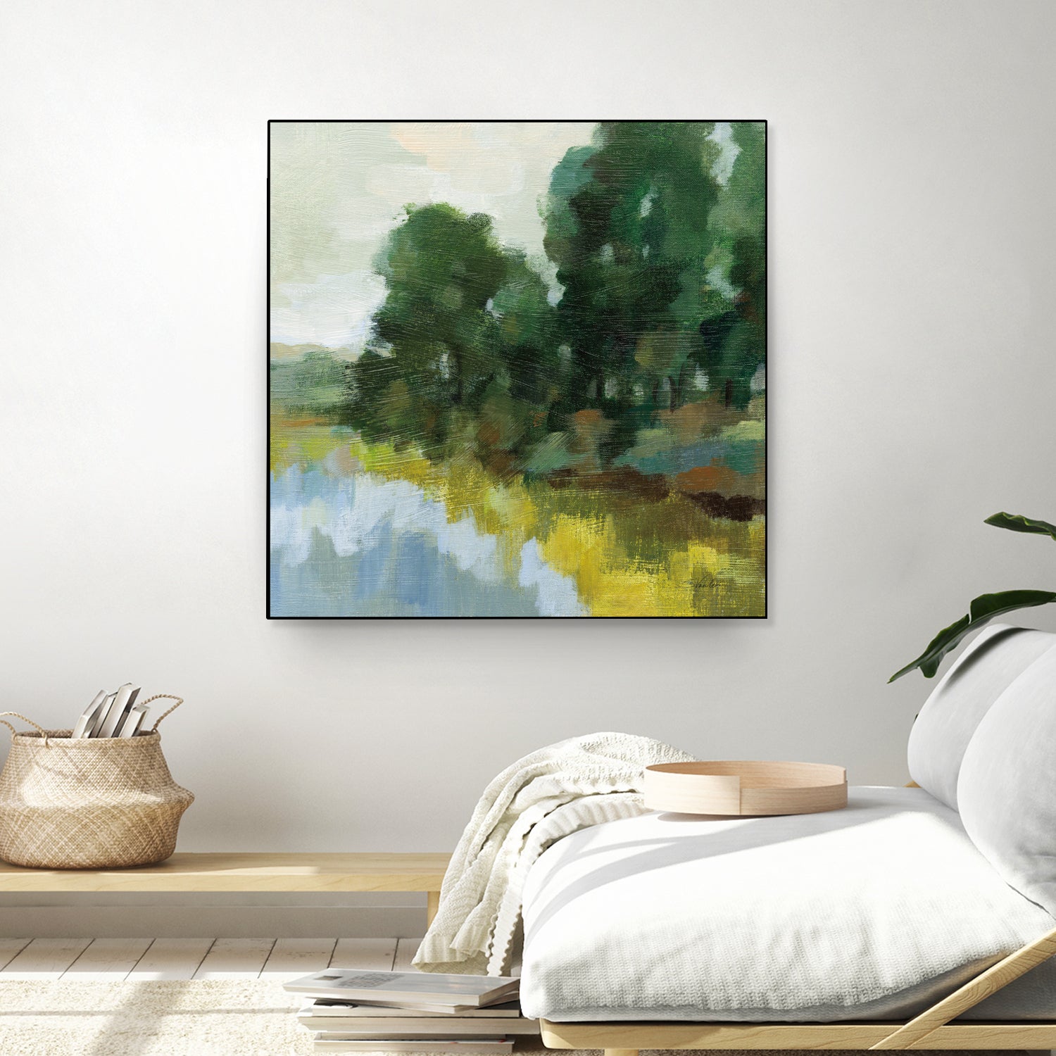 Willows by the Pond II by Silvia Vassileva on GIANT ART - blue