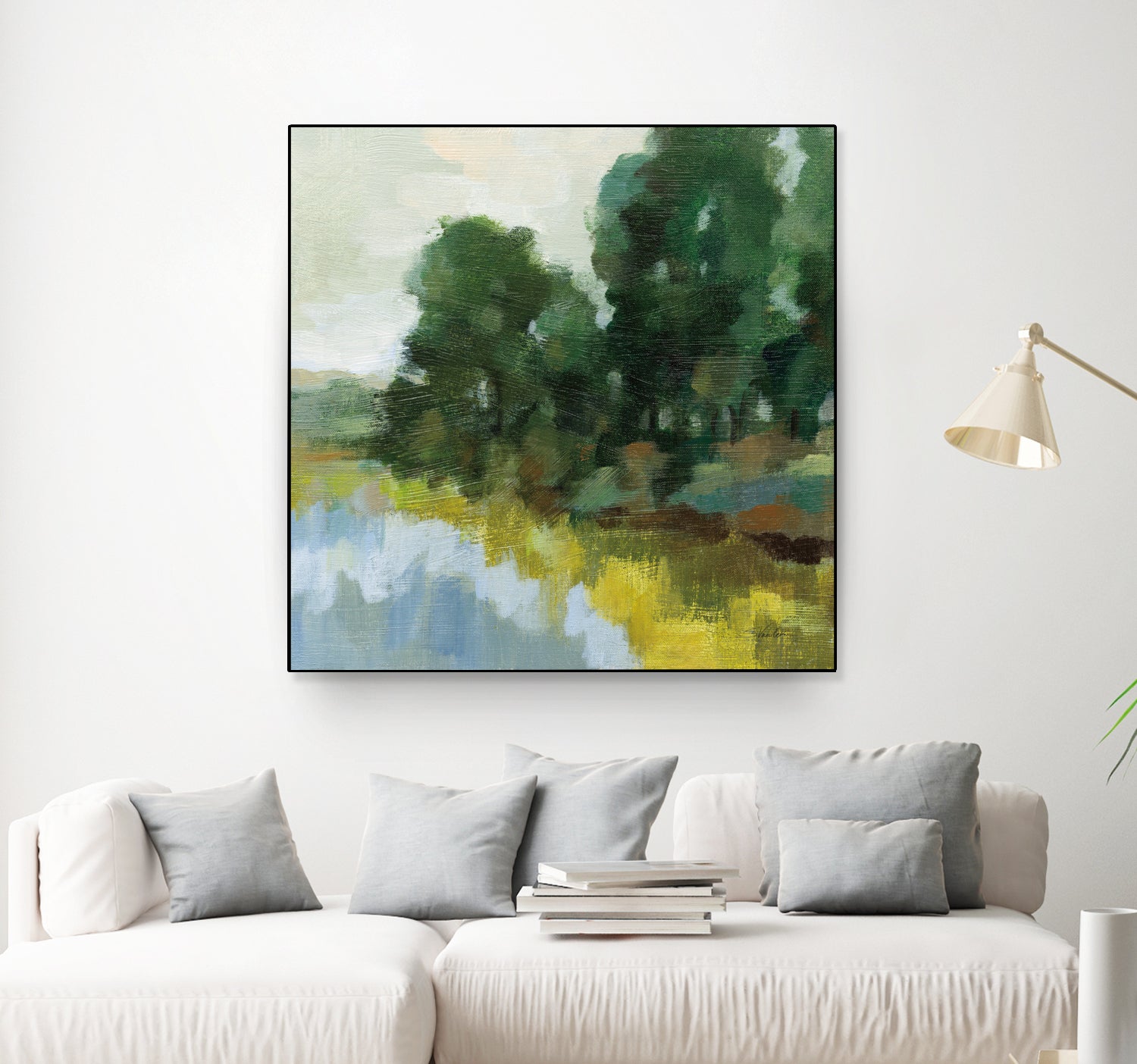 Willows by the Pond II by Silvia Vassileva on GIANT ART - blue