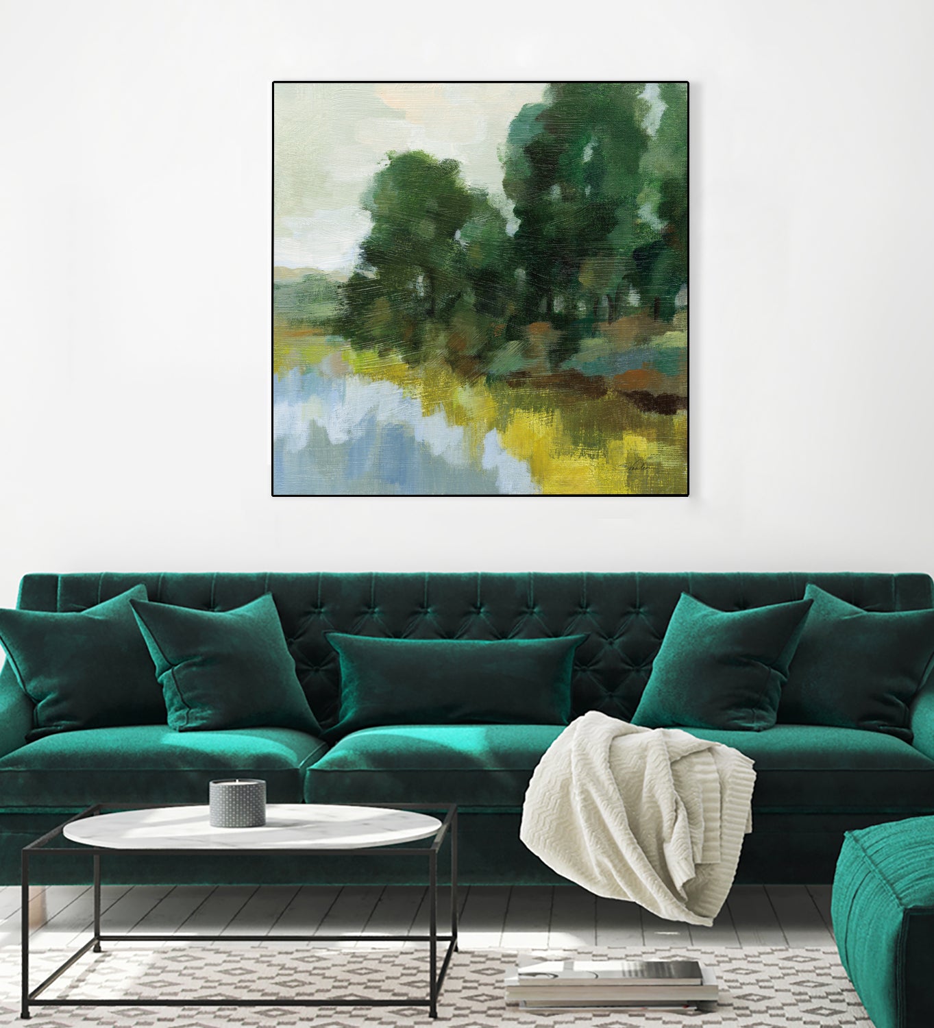 Willows by the Pond II by Silvia Vassileva on GIANT ART - blue