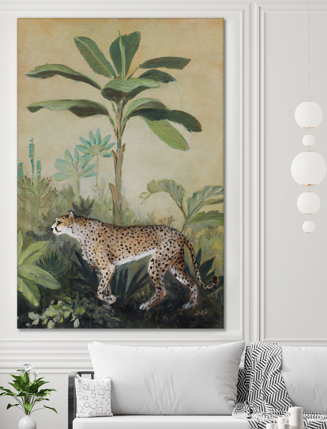 King of the Jungle II by Julia Purinton on GIANT ART - beige botanical framed canvas