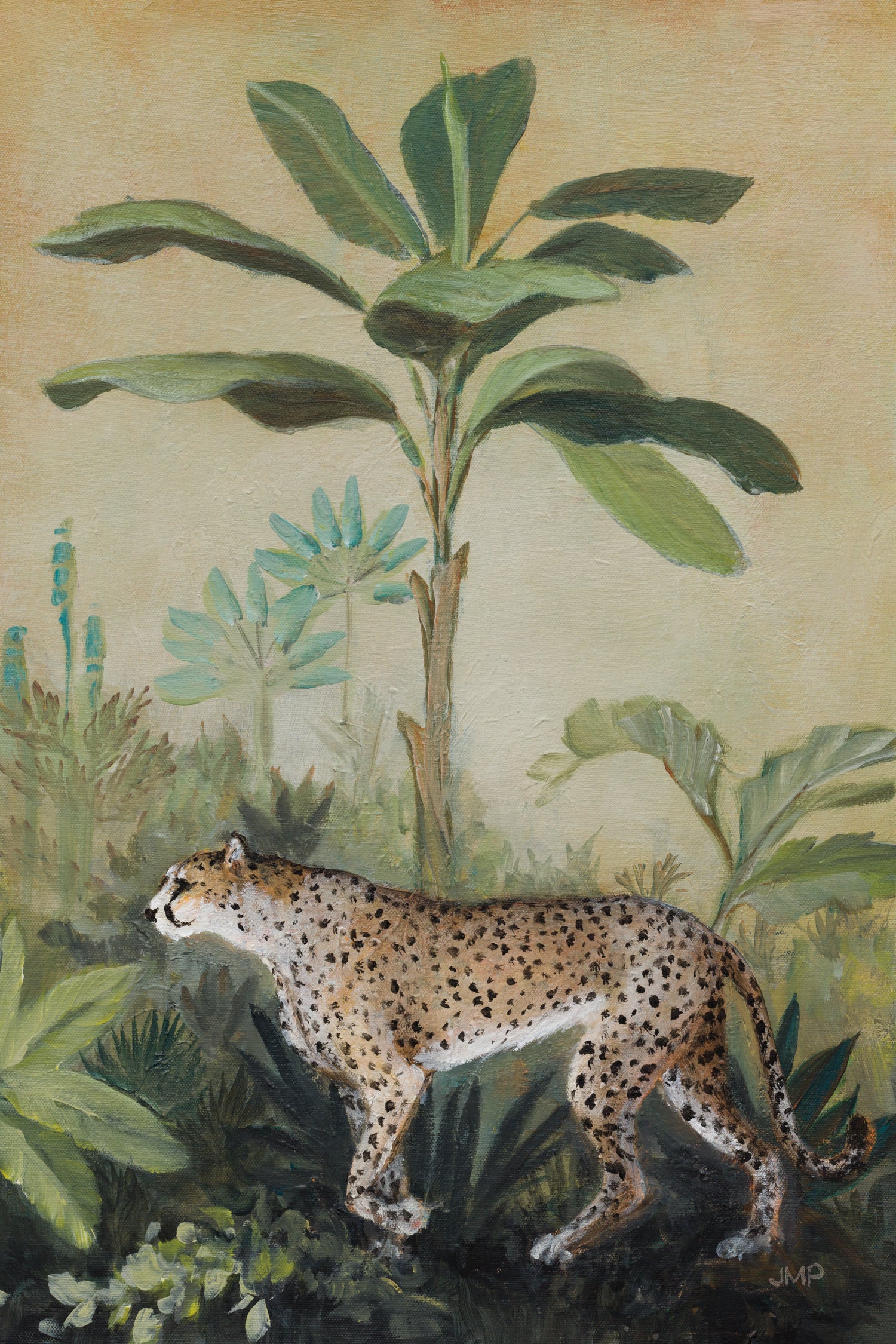 King of the Jungle II by Julia Purinton on GIANT ART - beige botanical framed canvas